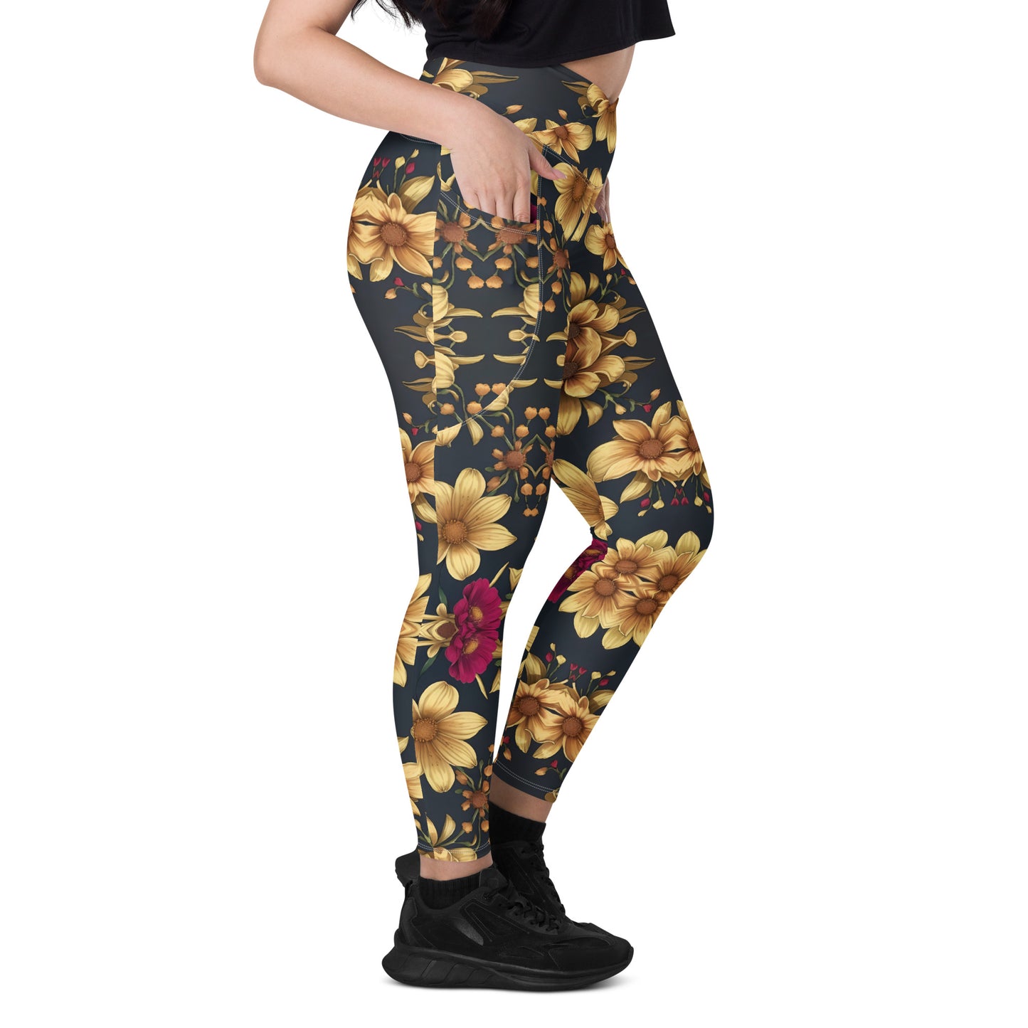 Crossover leggings with pockets