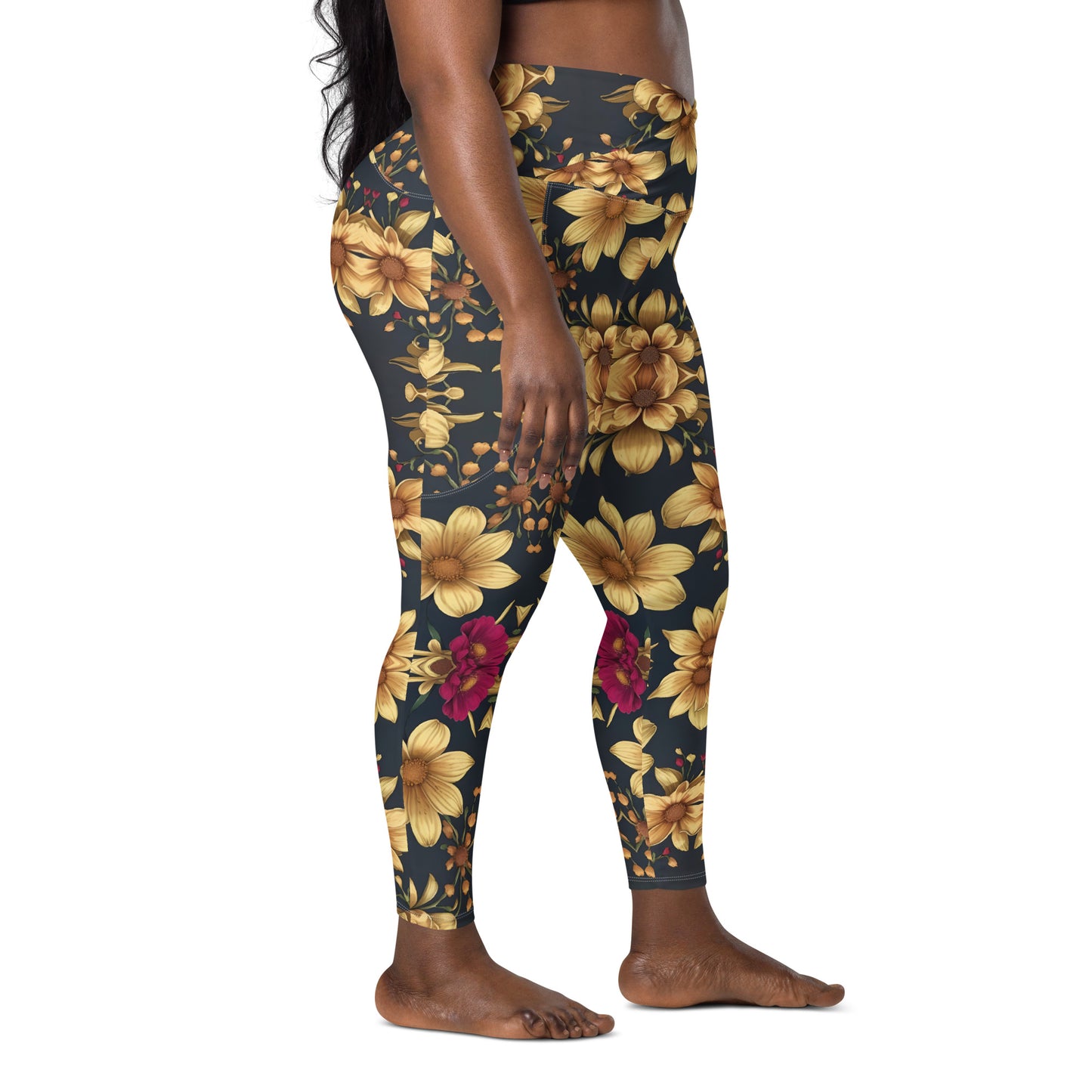 Crossover leggings with pockets