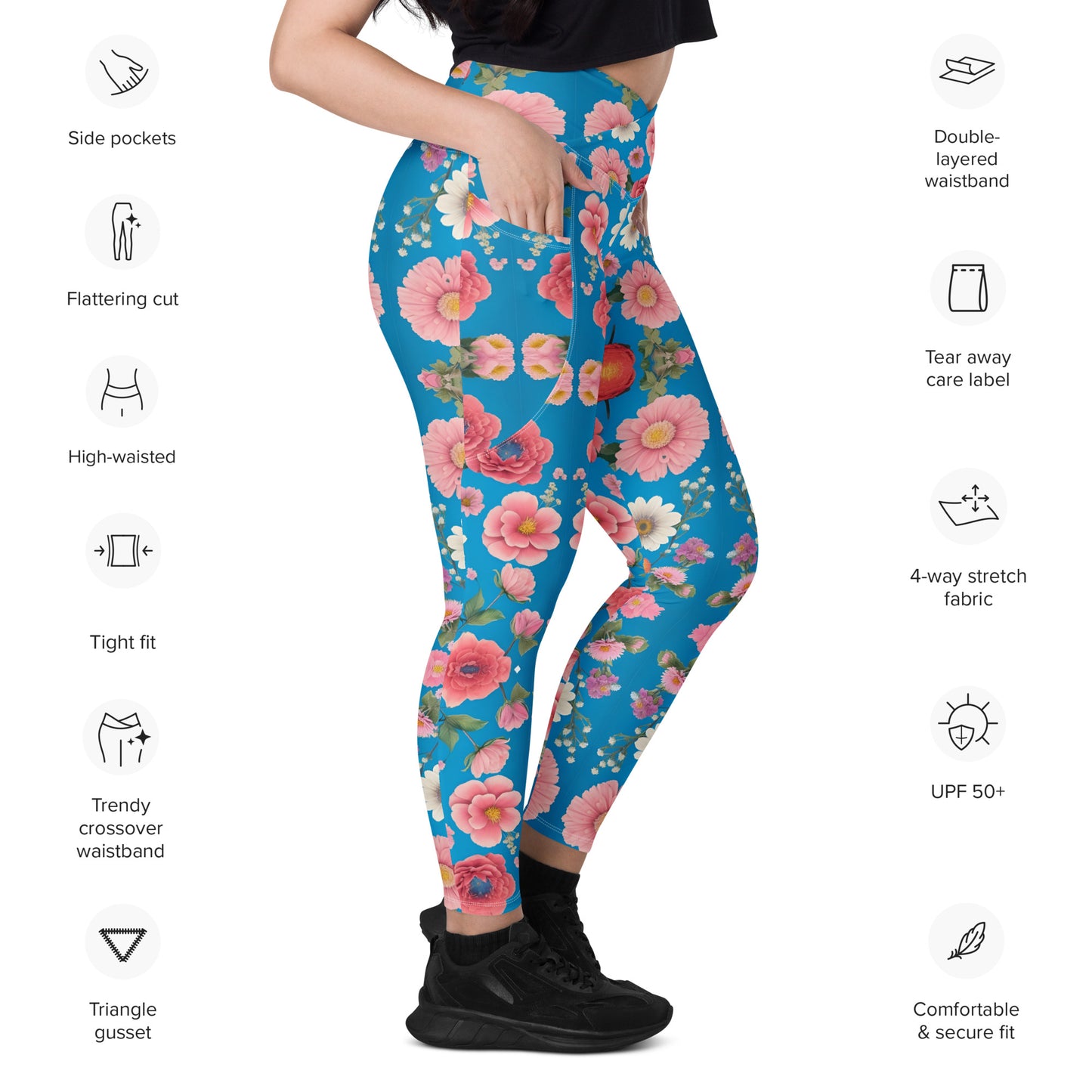 Crossover leggings with pockets