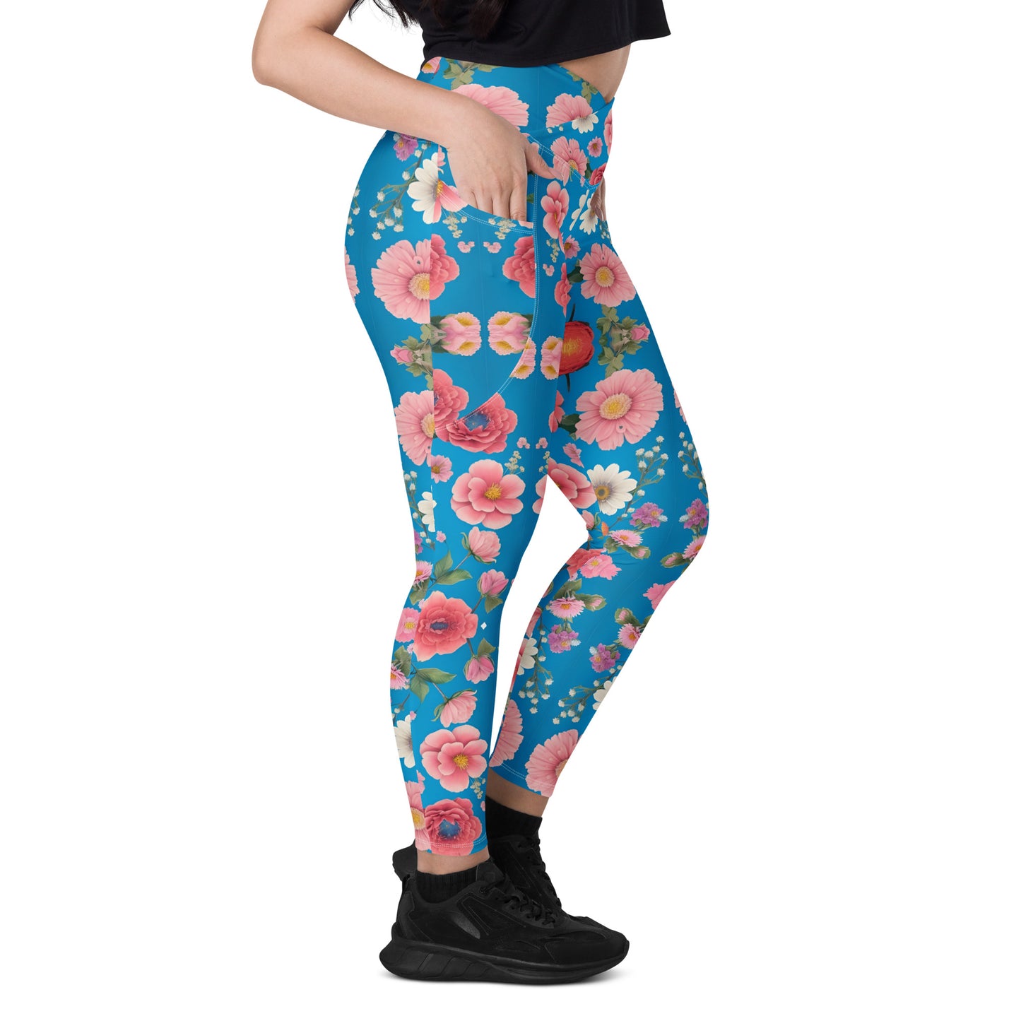 Crossover leggings with pockets