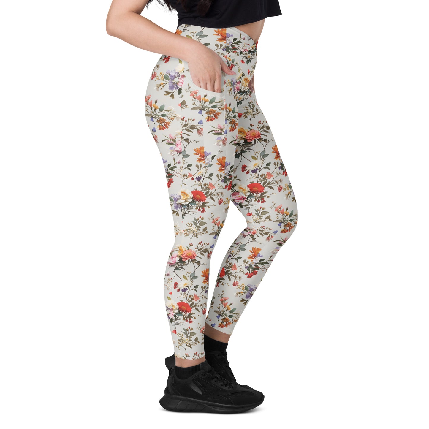 Crossover leggings with pockets