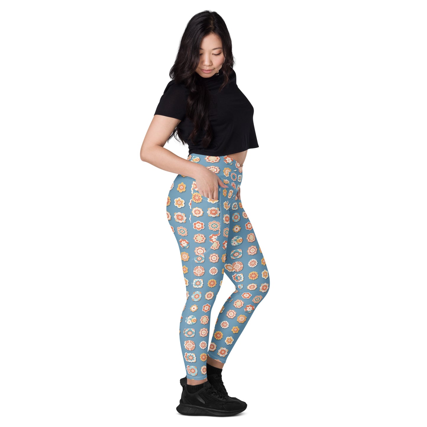 Crossover leggings with pockets