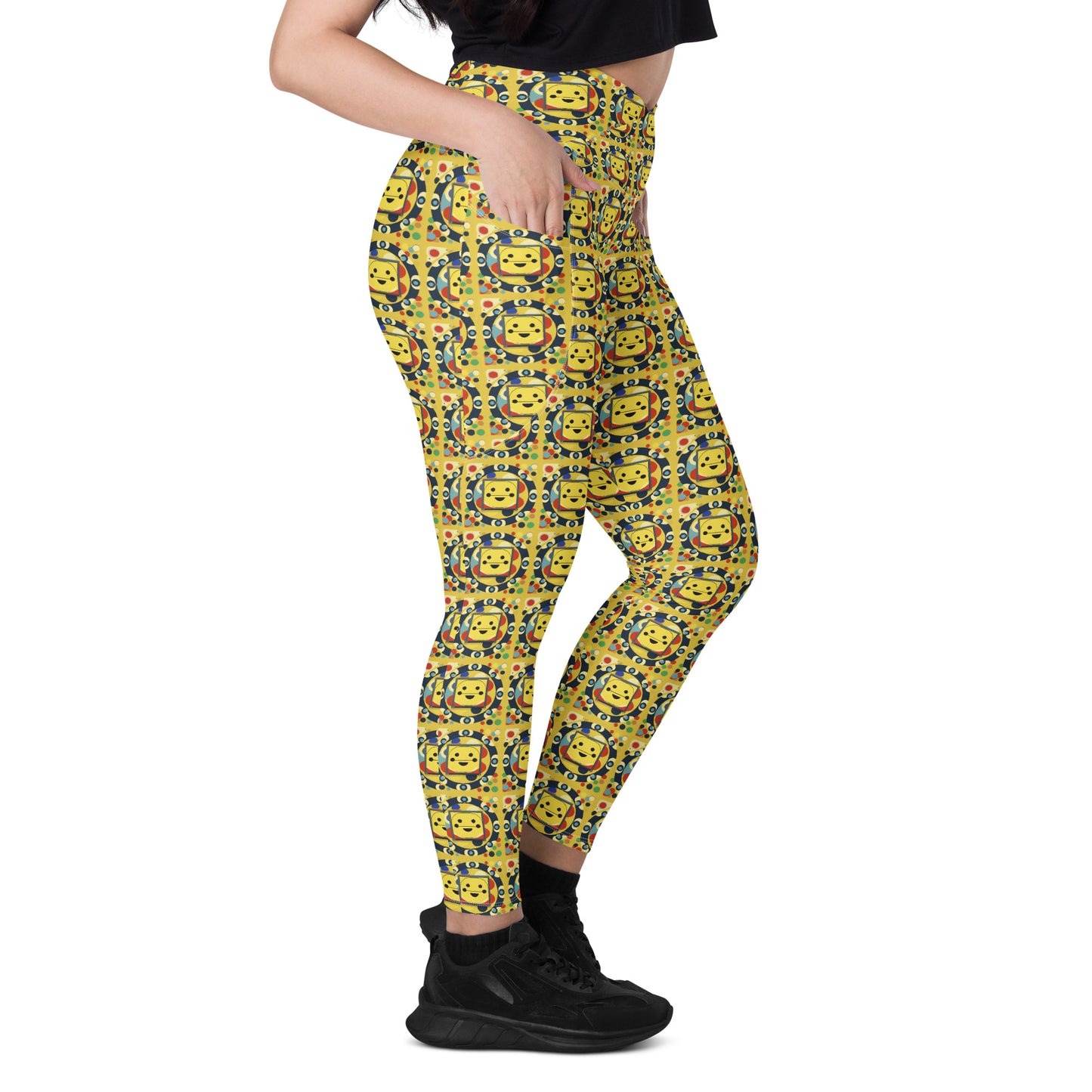 Crossover leggings with pockets