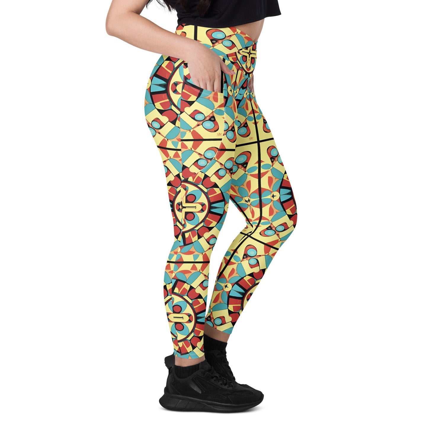 Crossover leggings with pockets