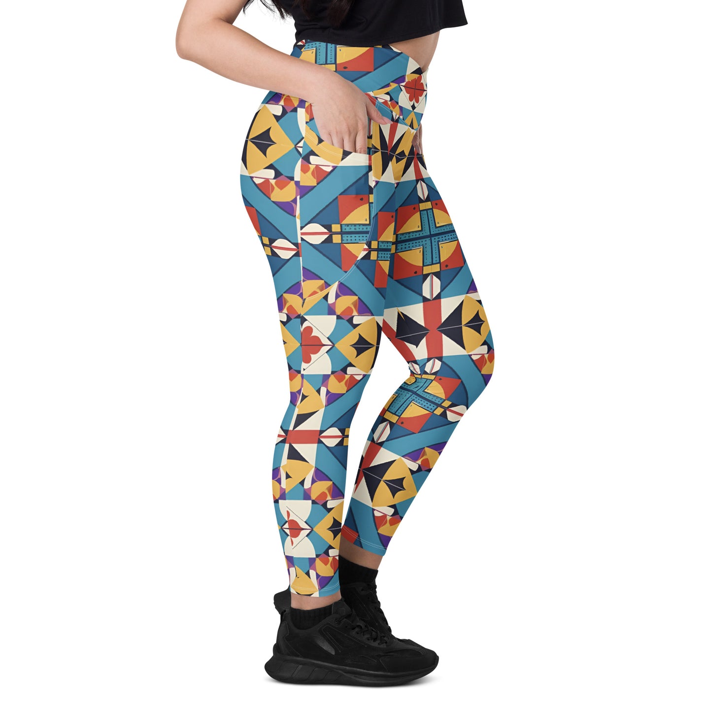 Crossover leggings with pockets