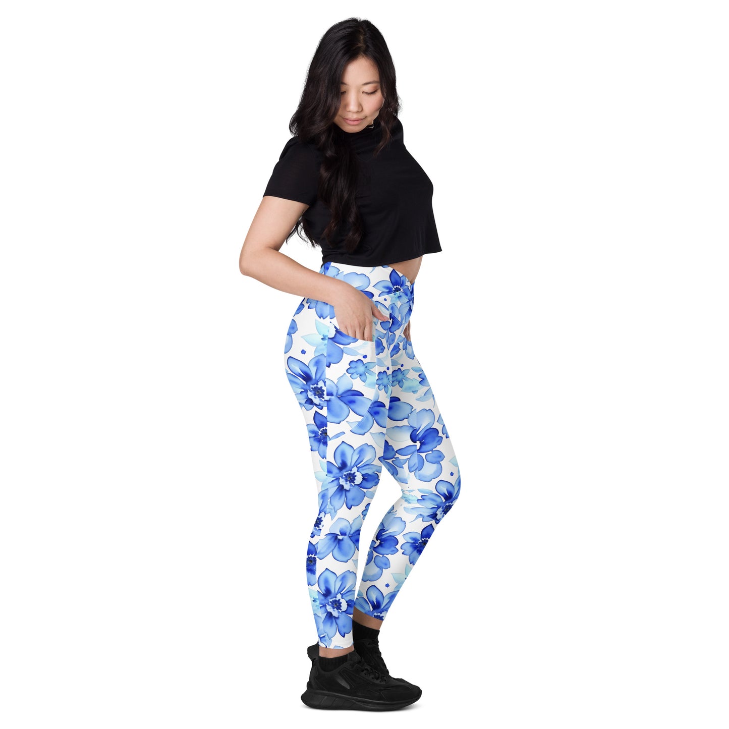 Crossover leggings with pockets