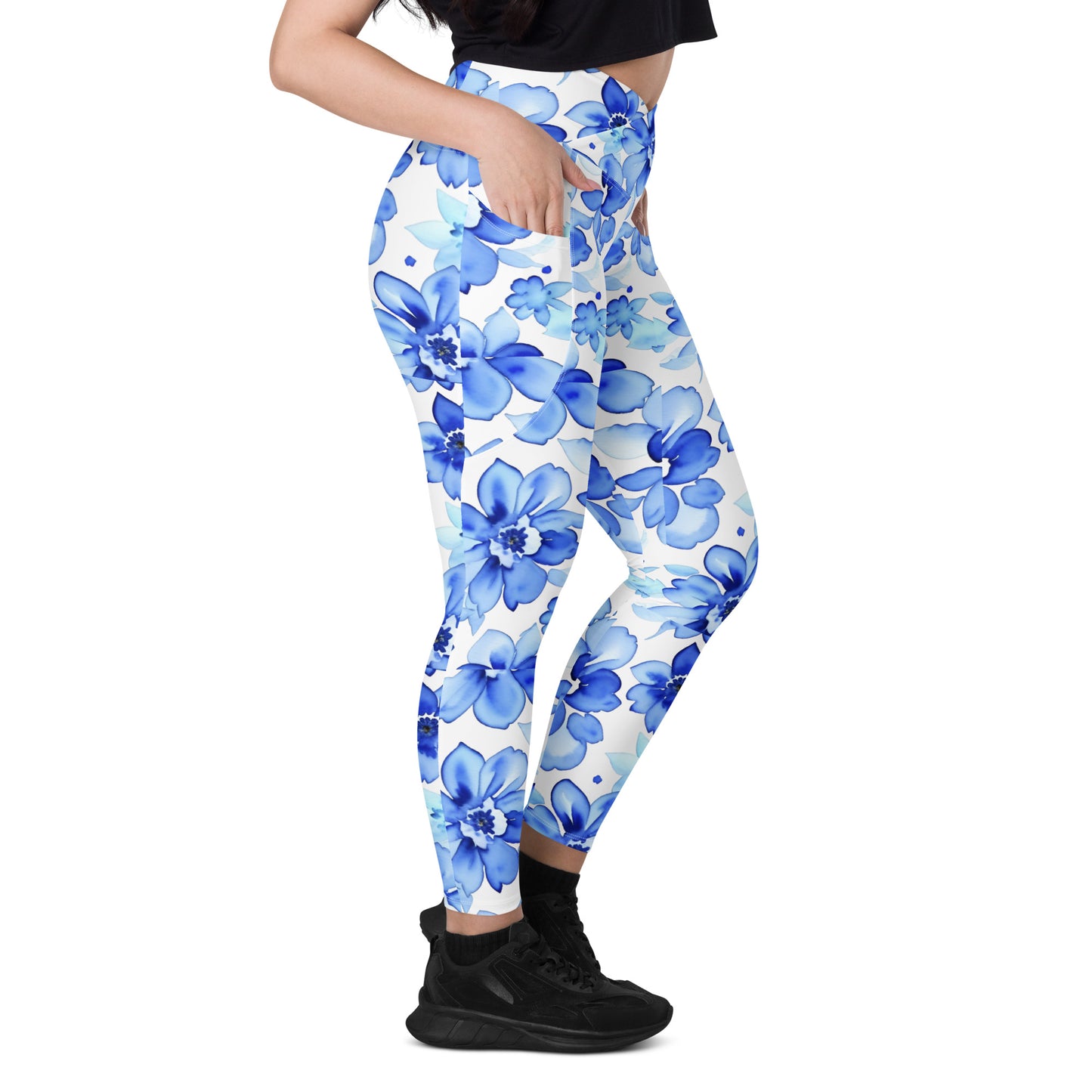 Crossover leggings with pockets