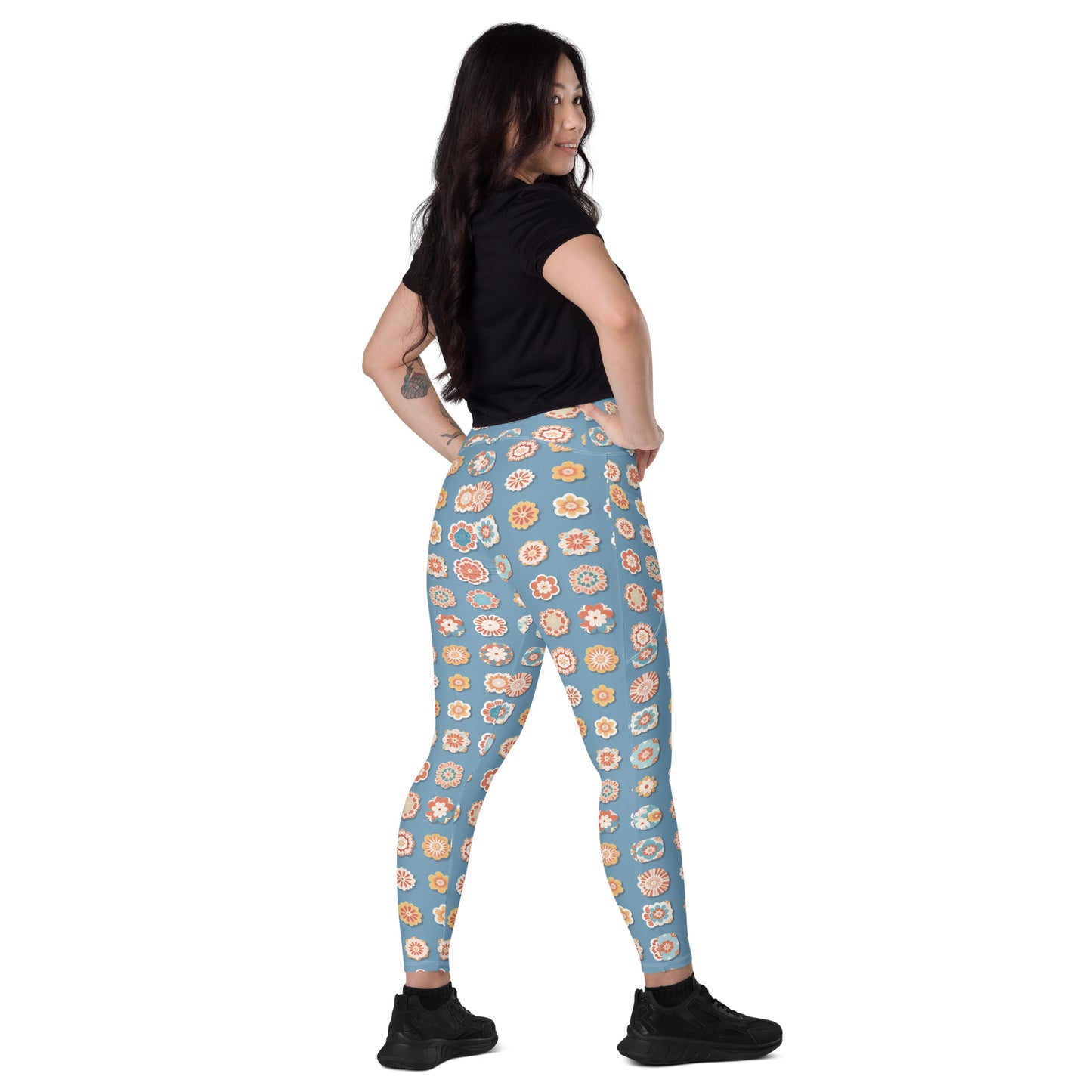 Crossover leggings with pockets