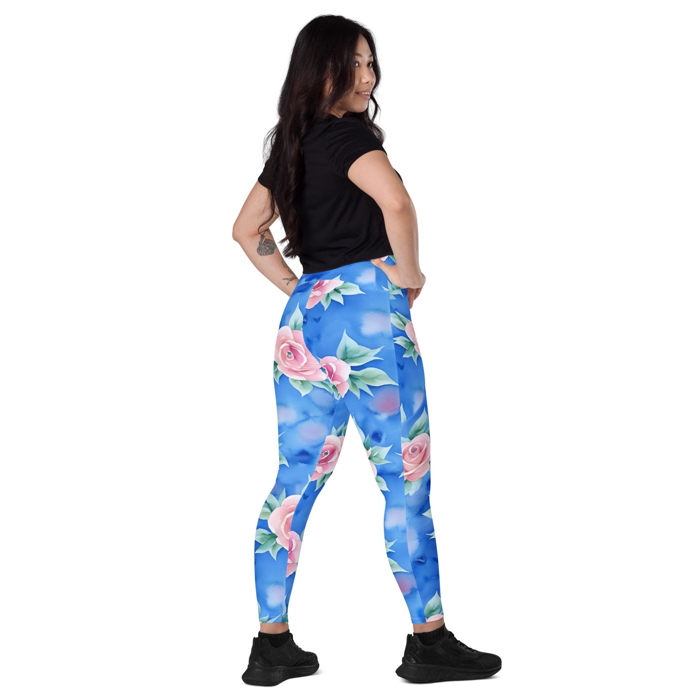 Crossover leggings with pockets