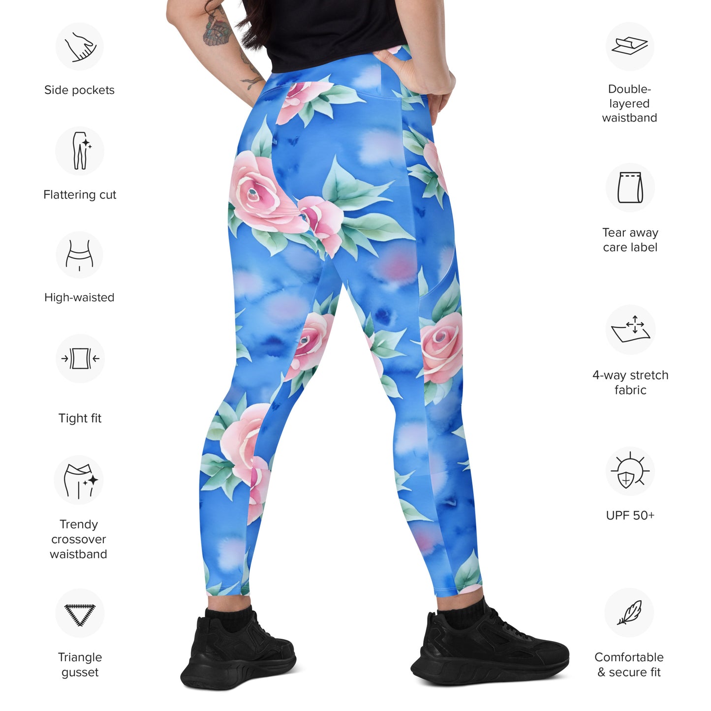 Crossover leggings with pockets