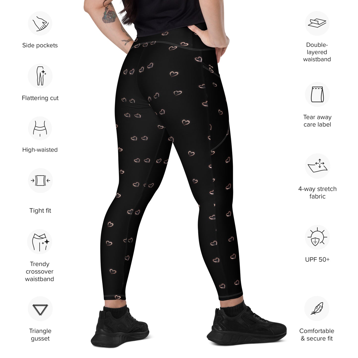 Crossover leggings with pockets