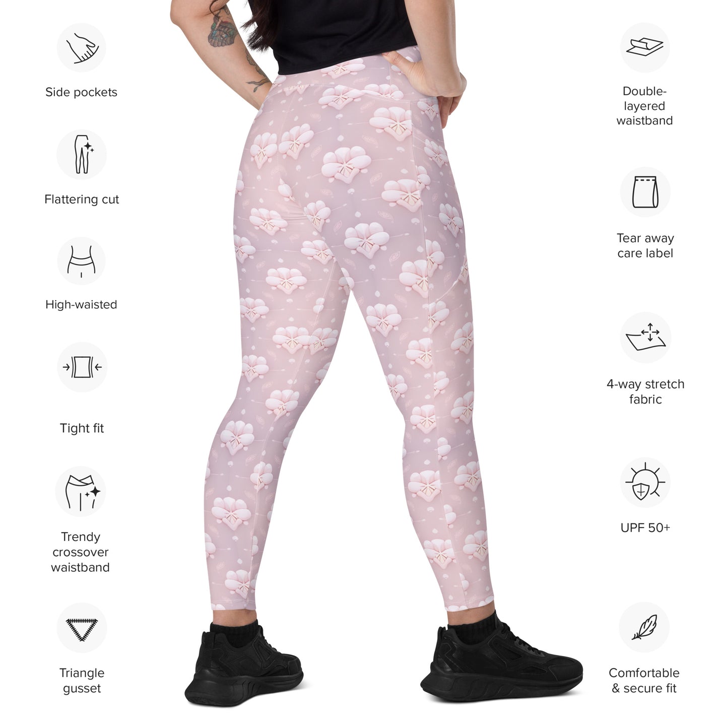 Crossover leggings with pockets