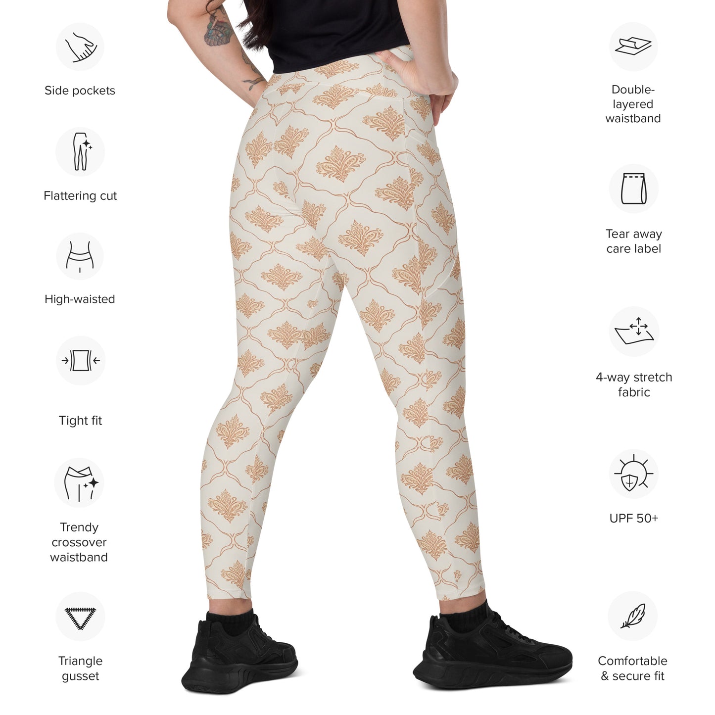 Crossover leggings with pockets