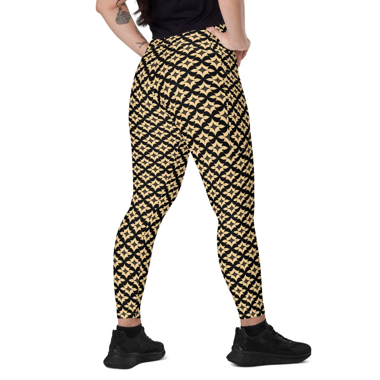 Crossover leggings with pockets