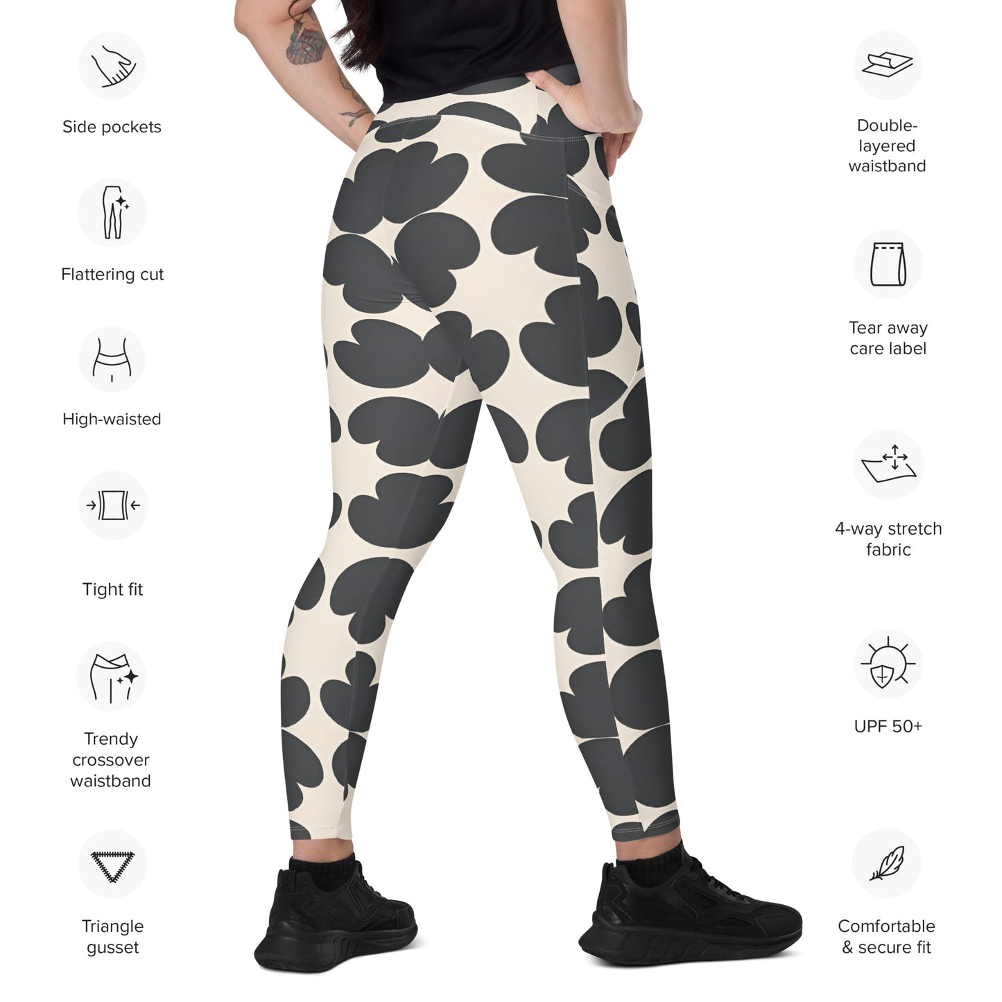 Crossover leggings with pockets