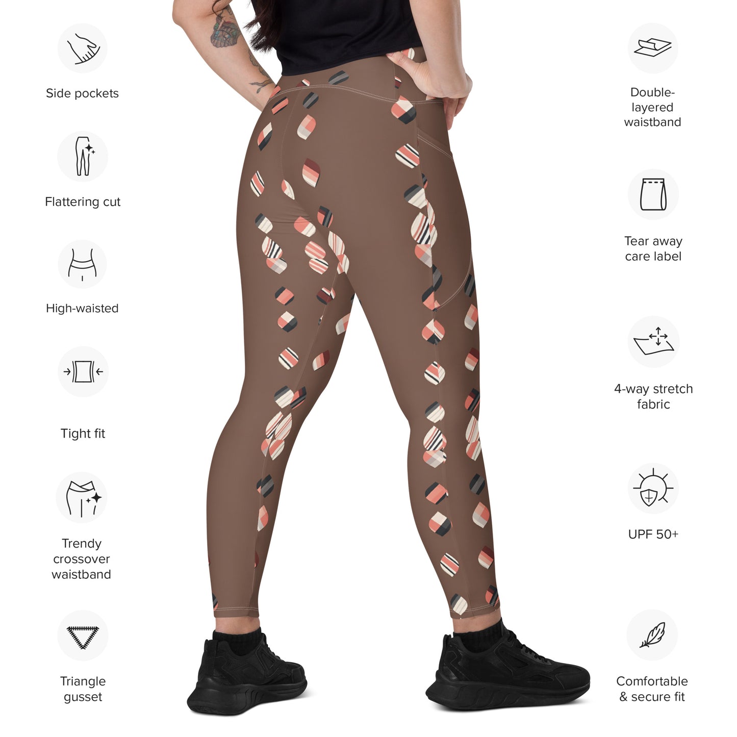 Crossover leggings with pockets