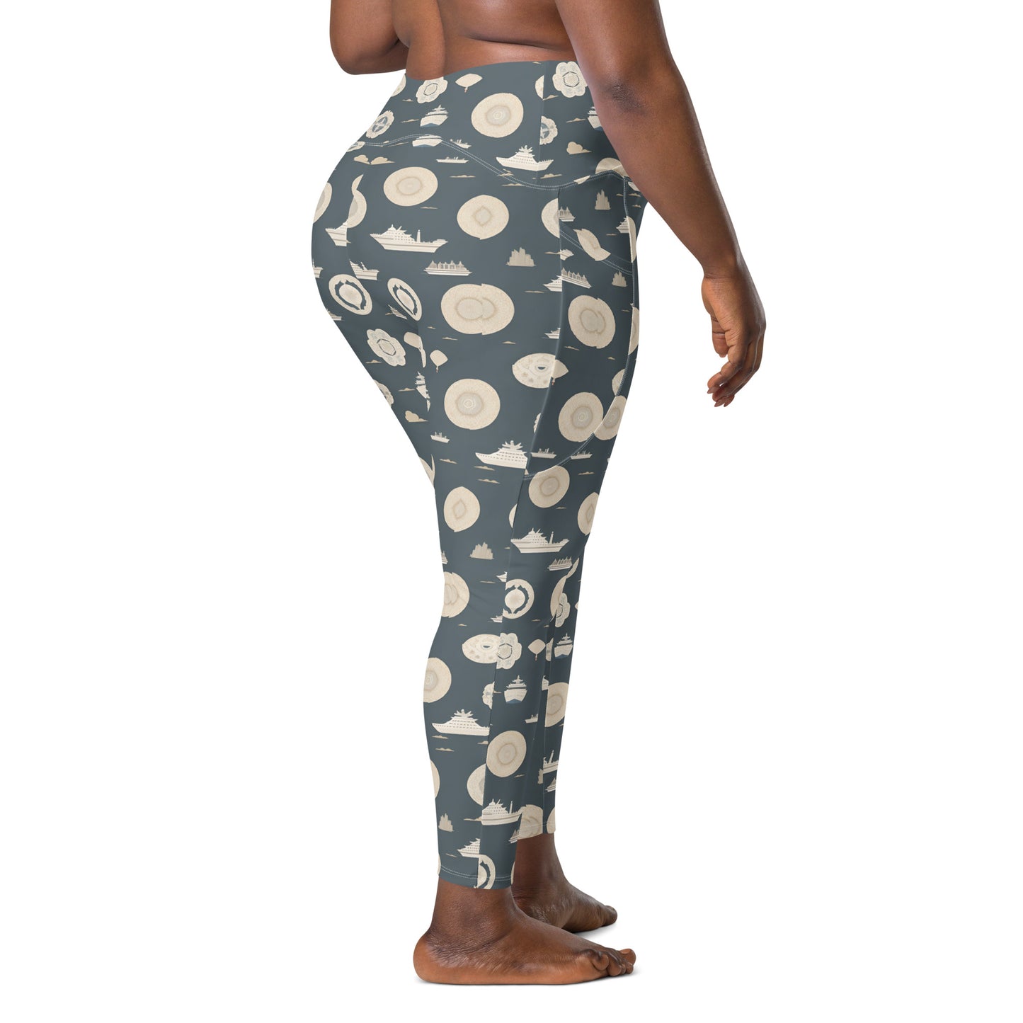 Crossover leggings with pockets