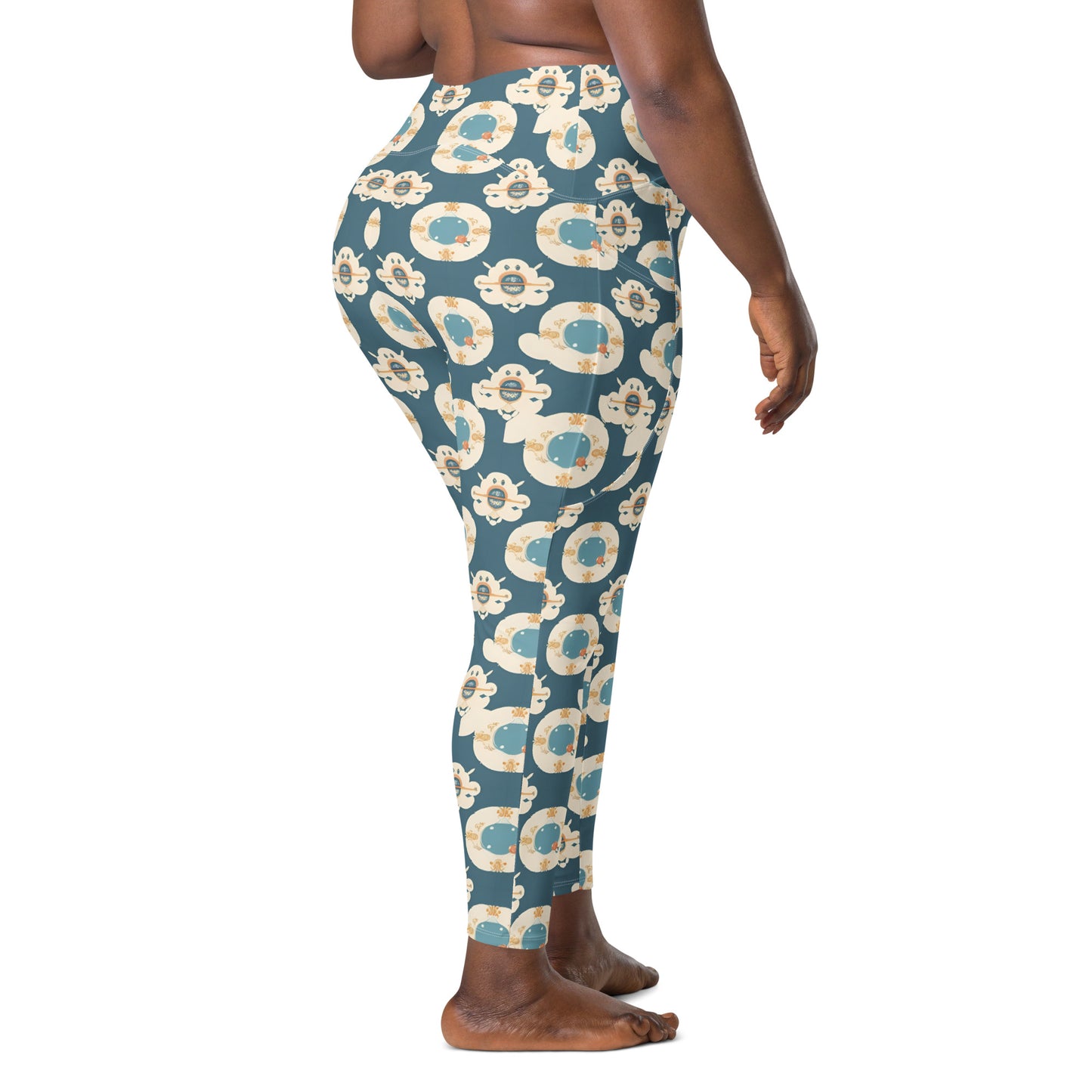 Crossover leggings with pockets