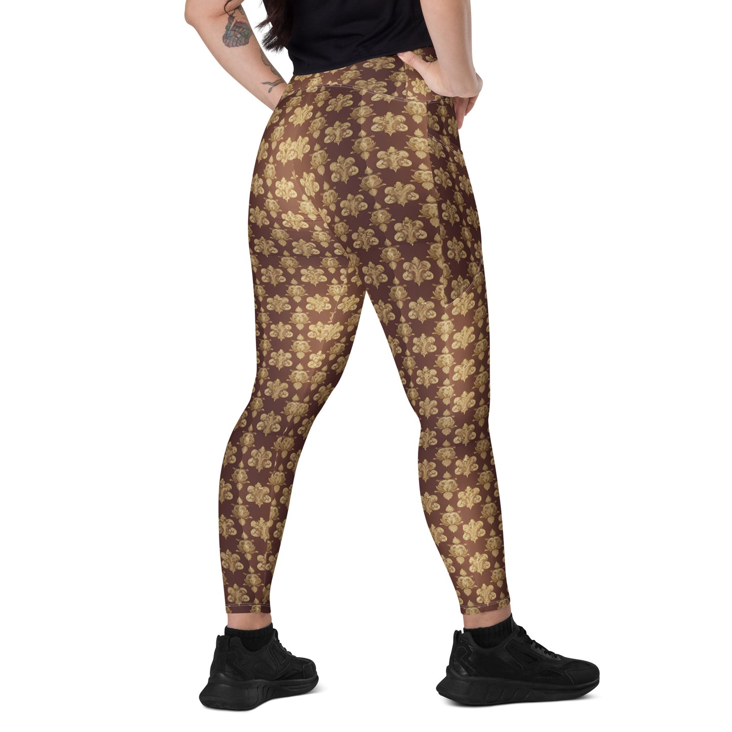 Crossover leggings with pockets