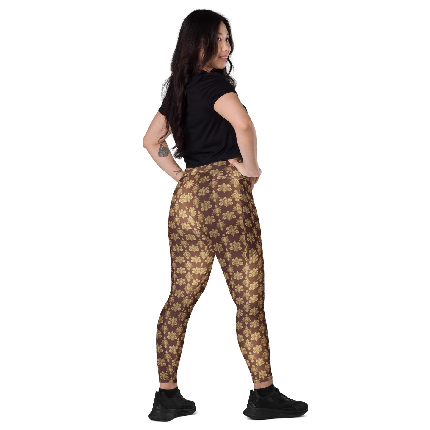 Crossover leggings with pockets