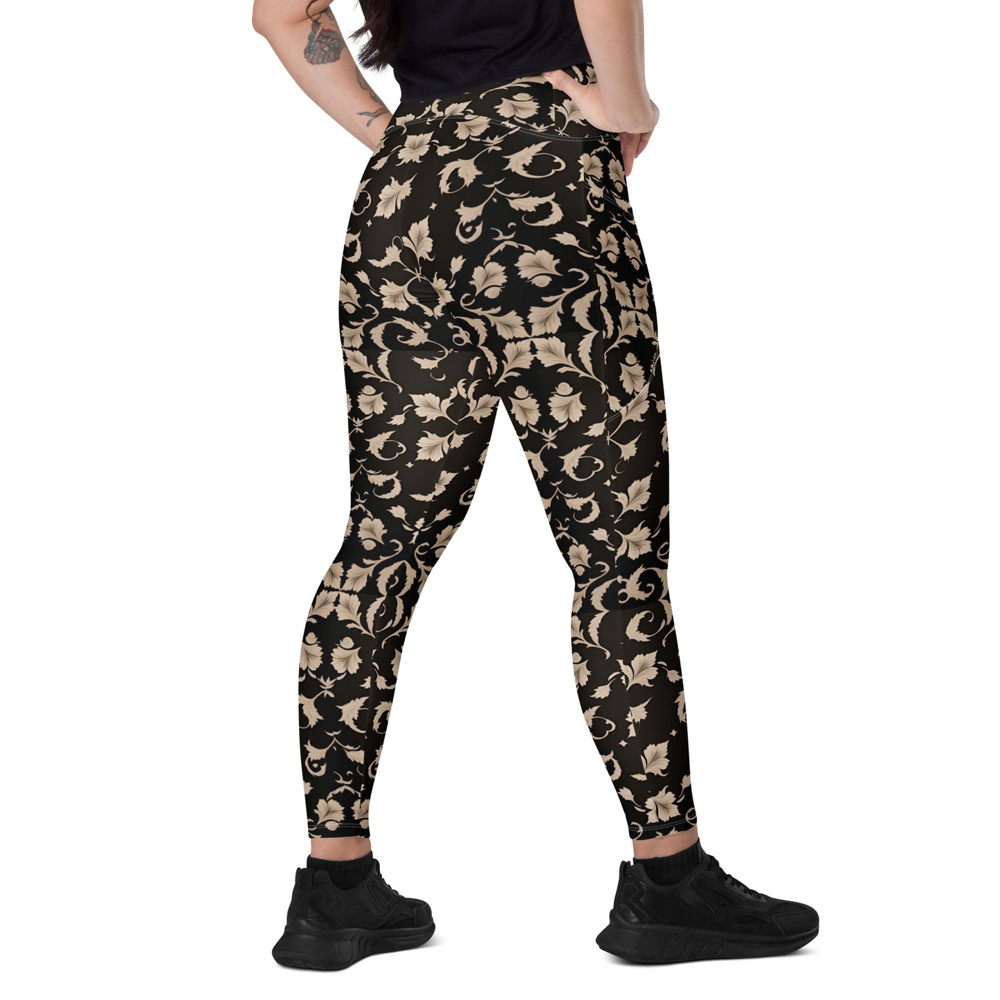 Crossover leggings with pockets