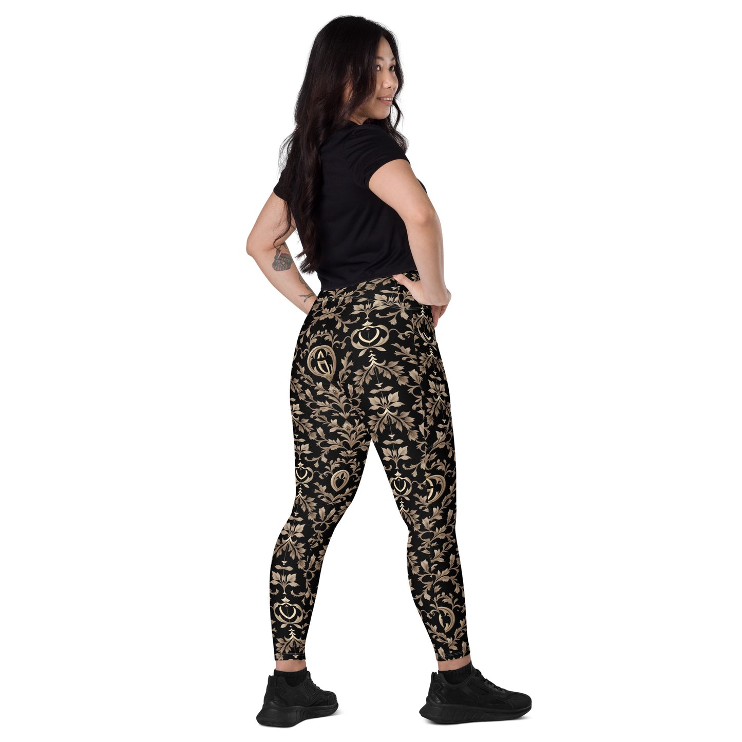 Crossover leggings with pockets