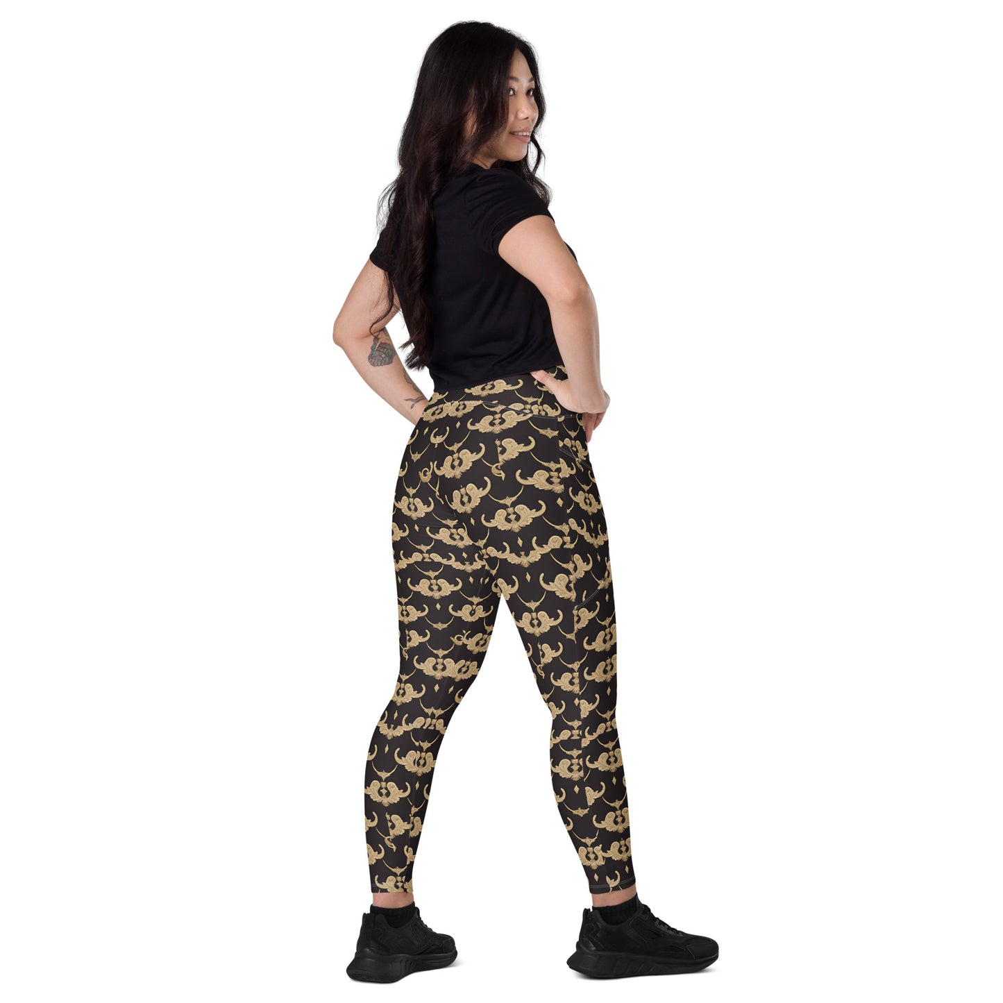 Crossover leggings with pockets