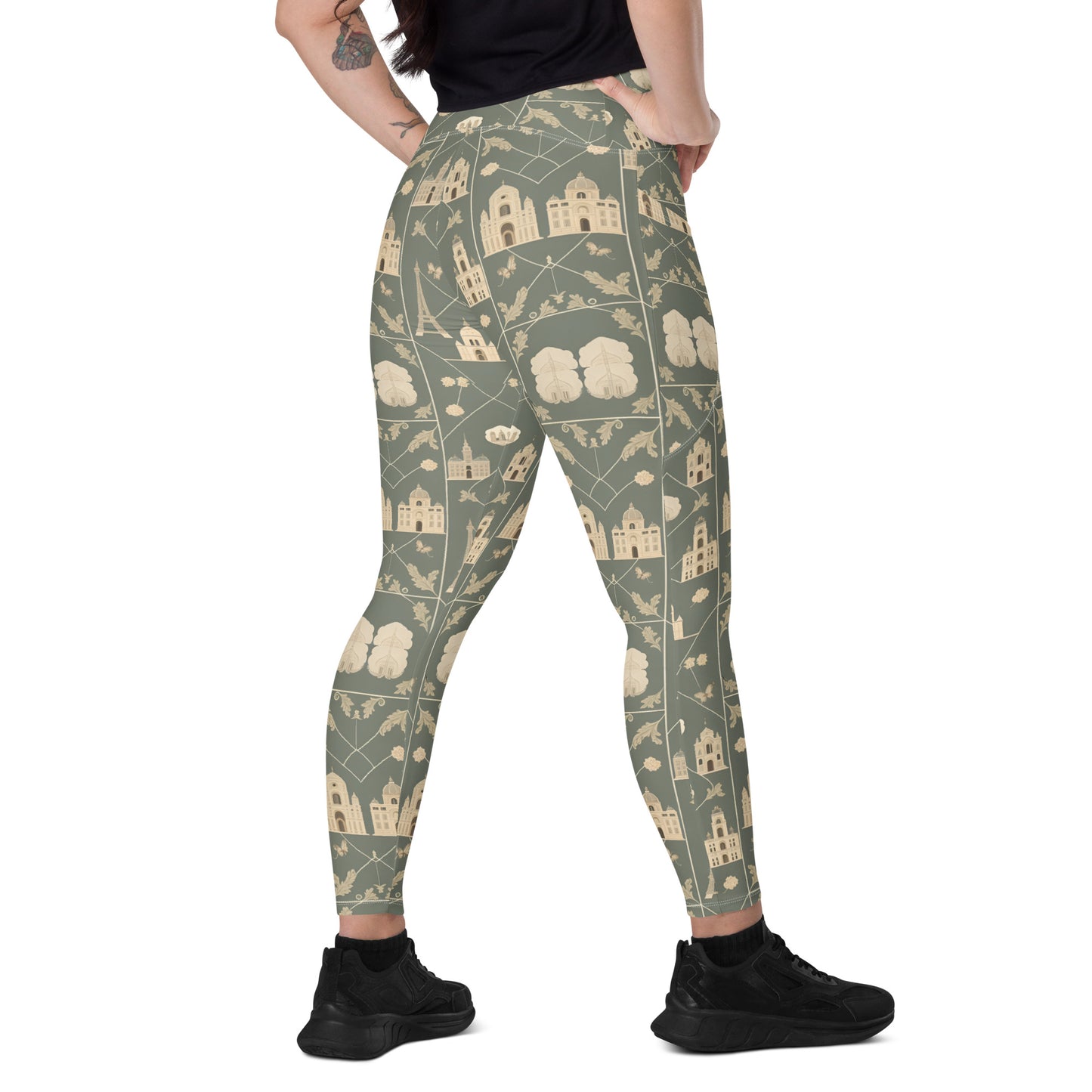 Crossover leggings with pockets