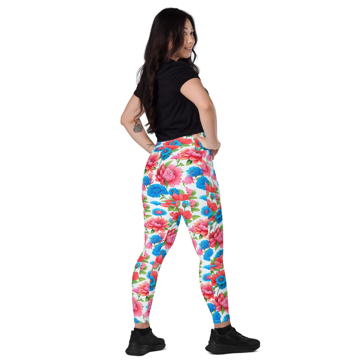 Crossover leggings with pockets