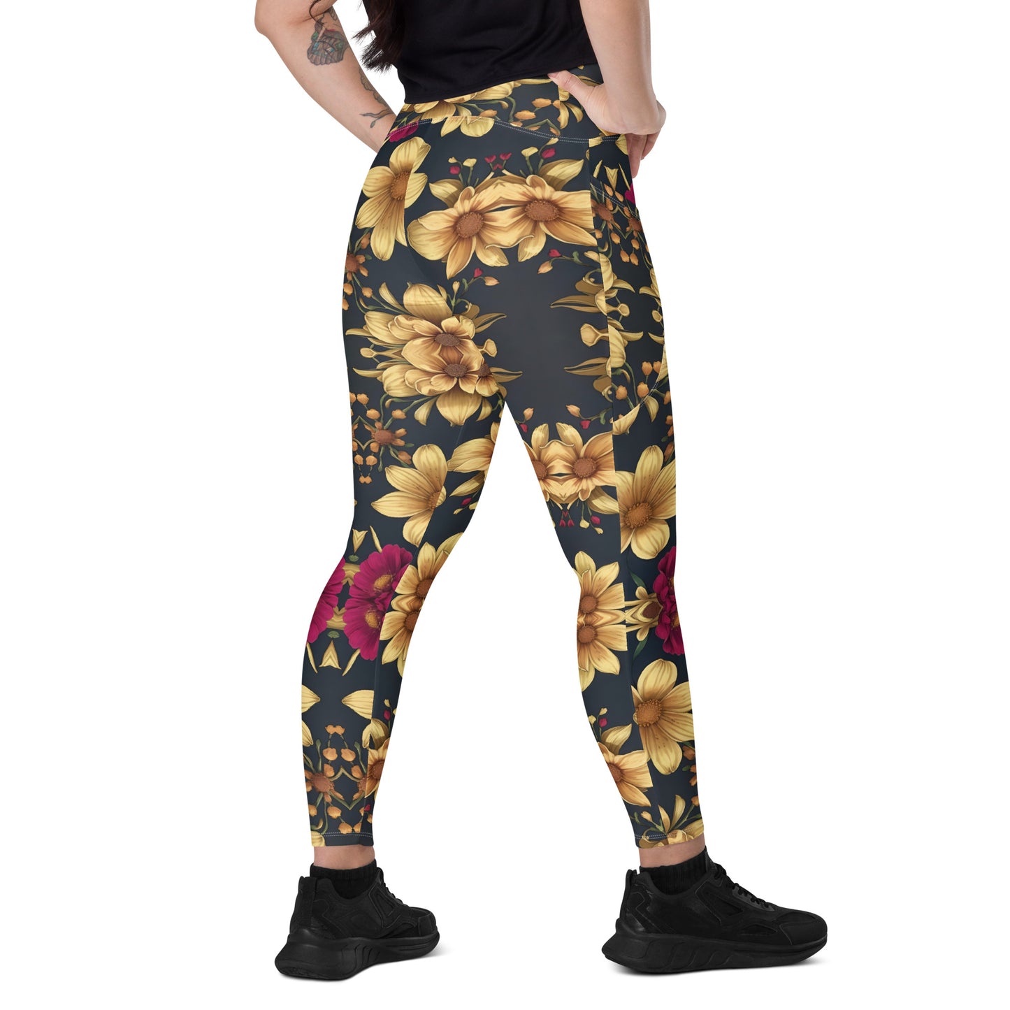 Crossover leggings with pockets