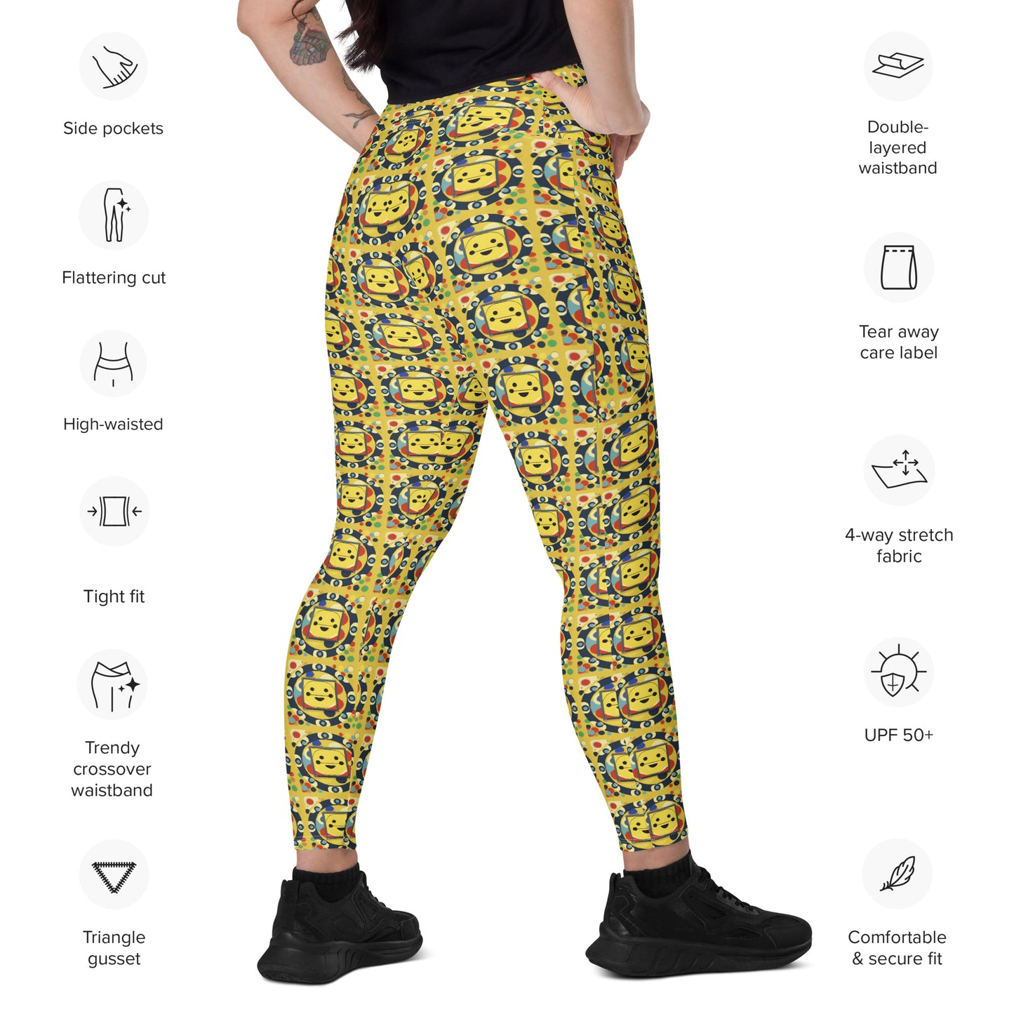 Crossover leggings with pockets