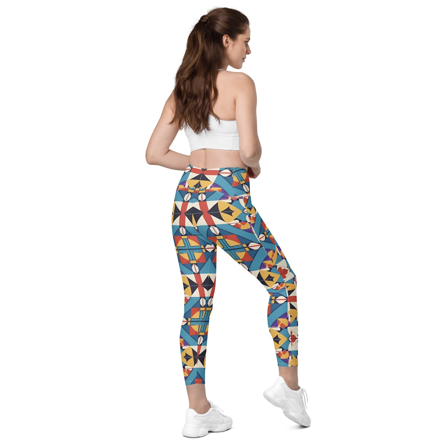 Crossover leggings with pockets