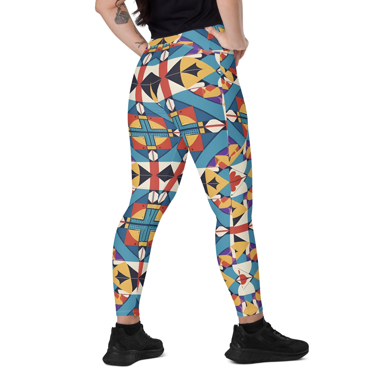 Crossover leggings with pockets