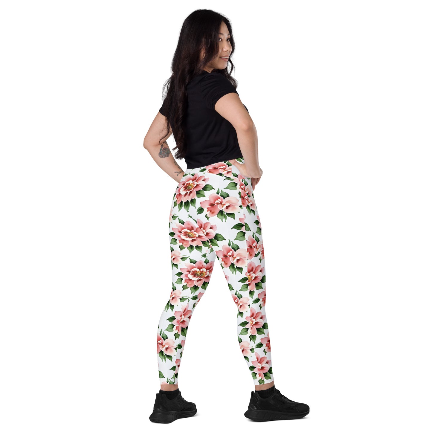 Crossover leggings with pockets