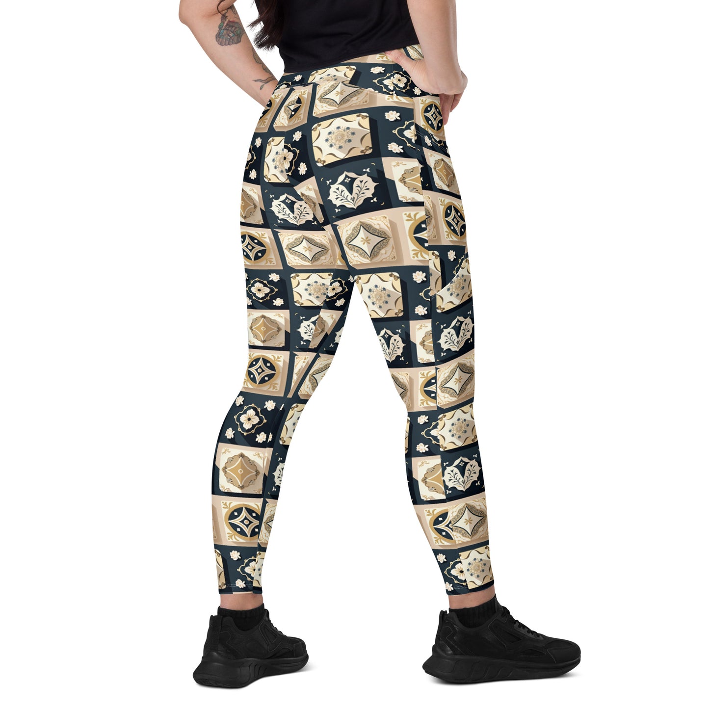 Crossover leggings with pockets