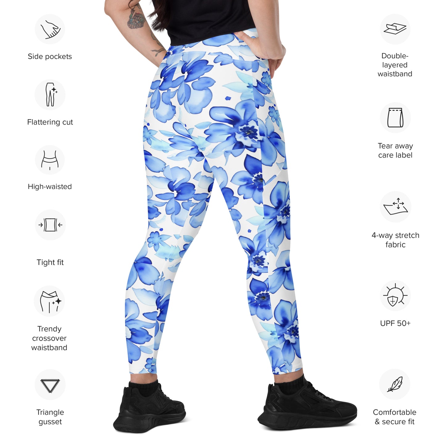 Crossover leggings with pockets