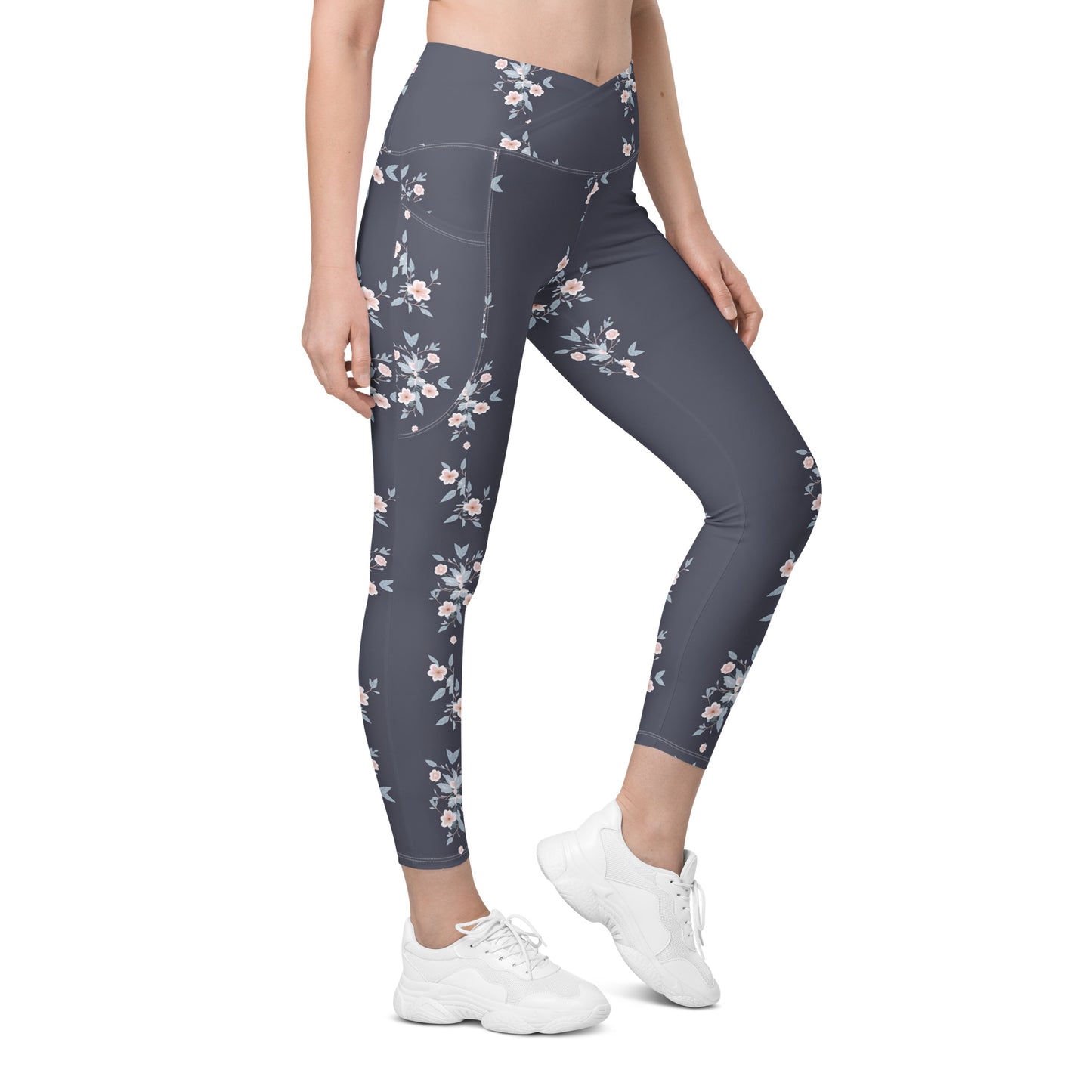 Crossover leggings with pockets