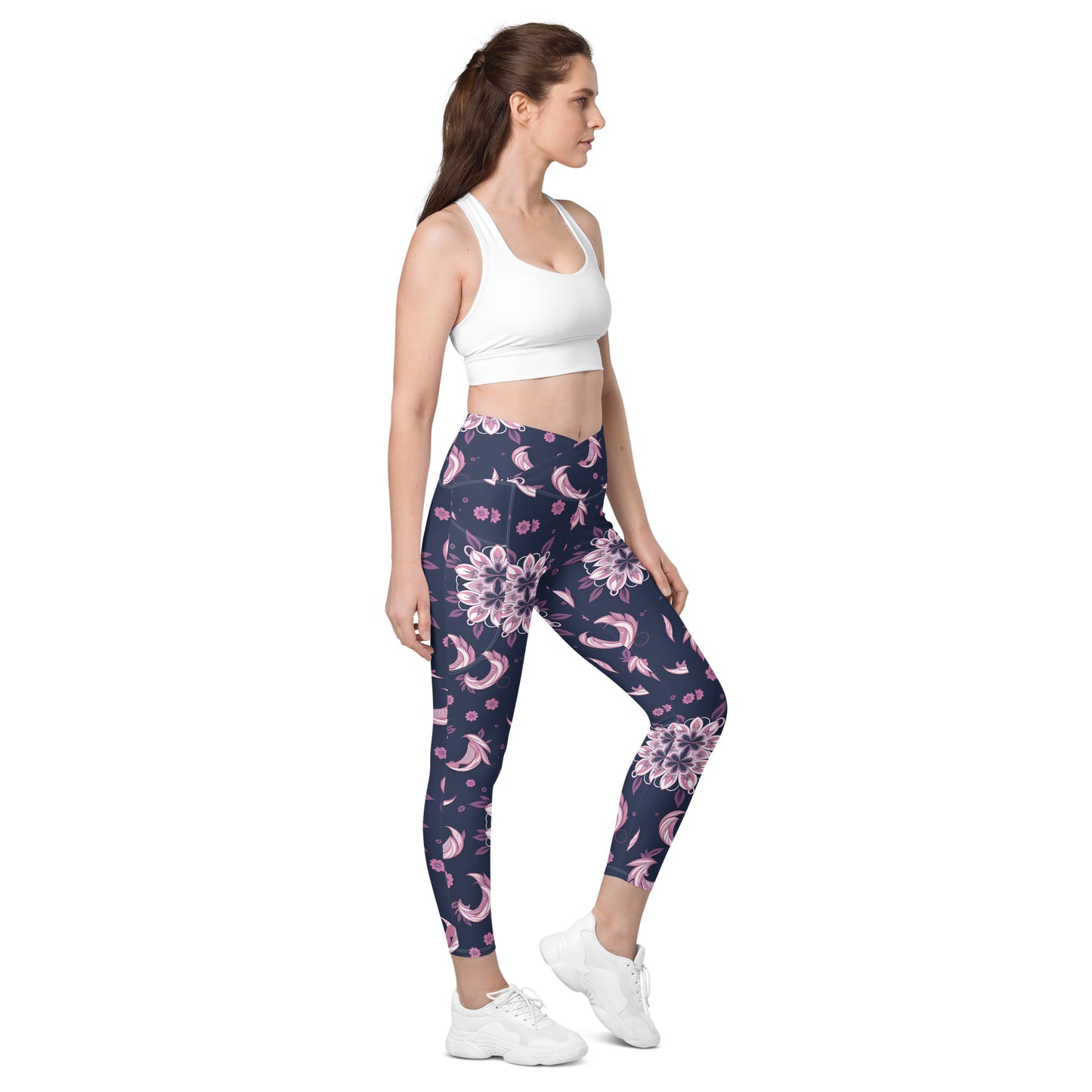 Crossover leggings with pockets