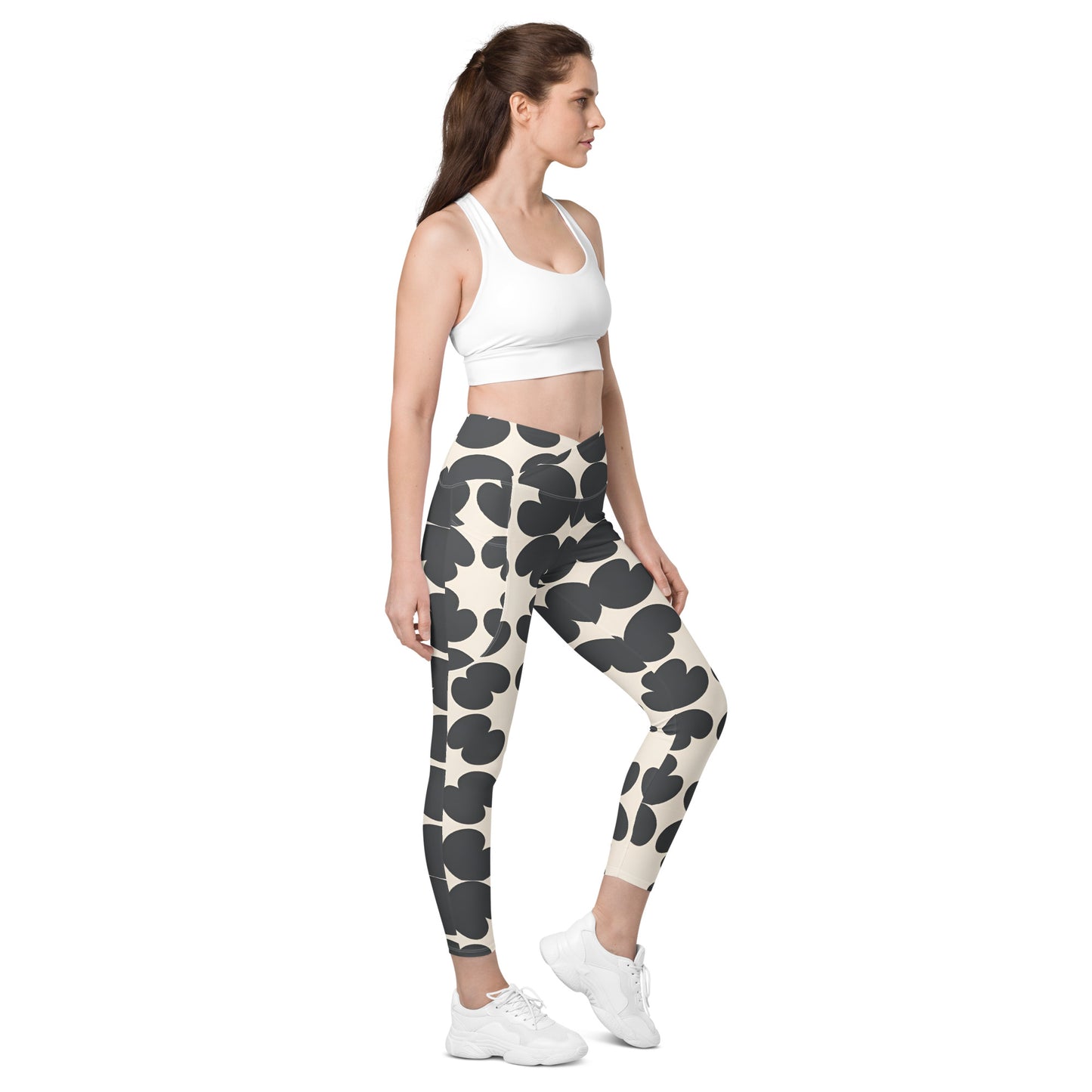 Crossover leggings with pockets