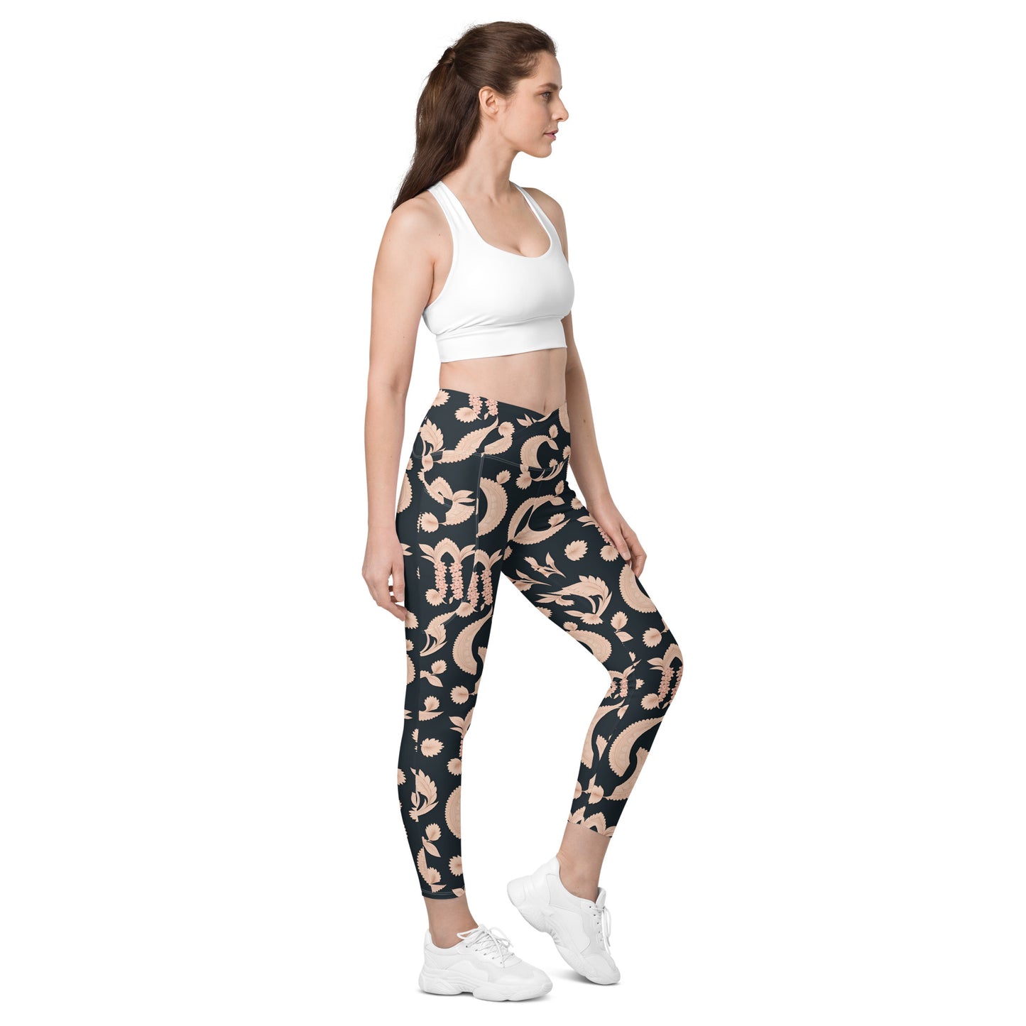 Crossover leggings with pockets