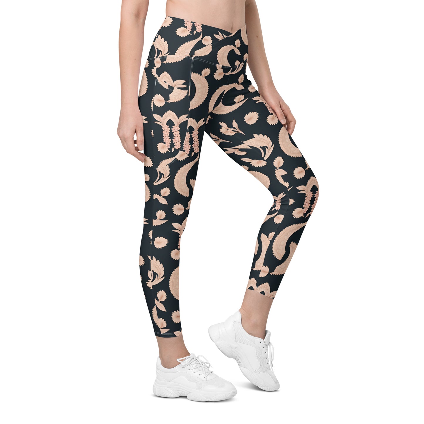 Crossover leggings with pockets