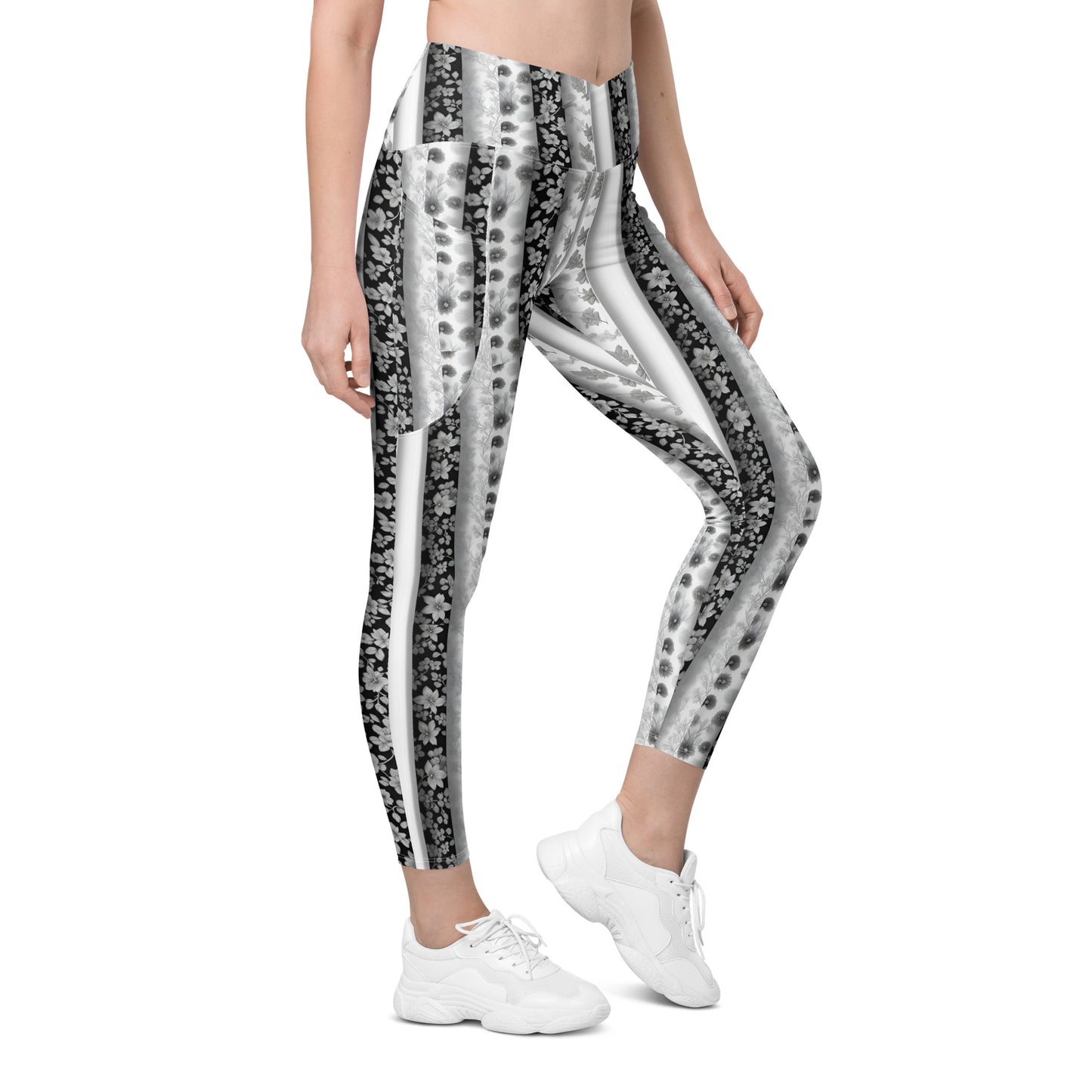 Crossover leggings with pockets