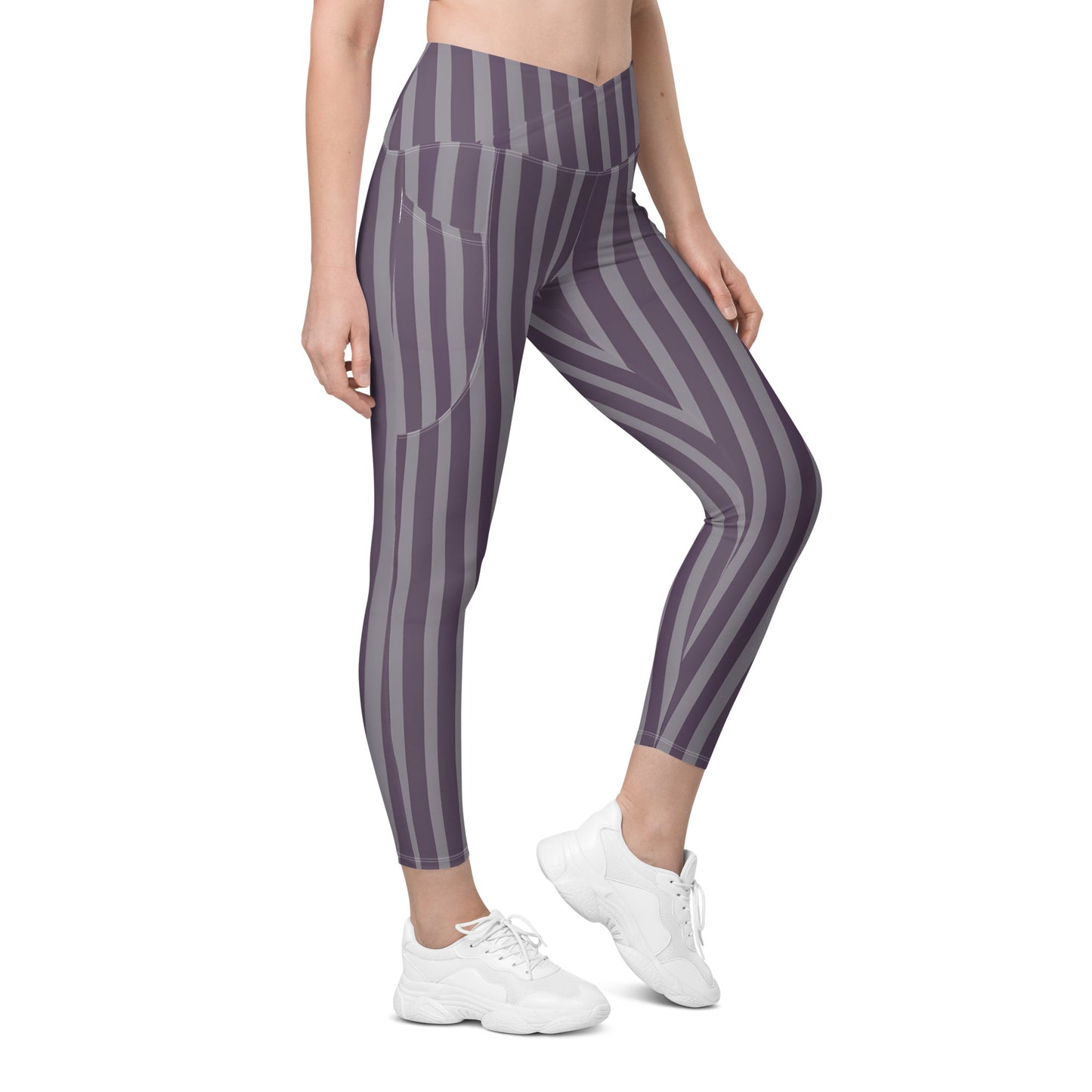 Crossover leggings with pockets