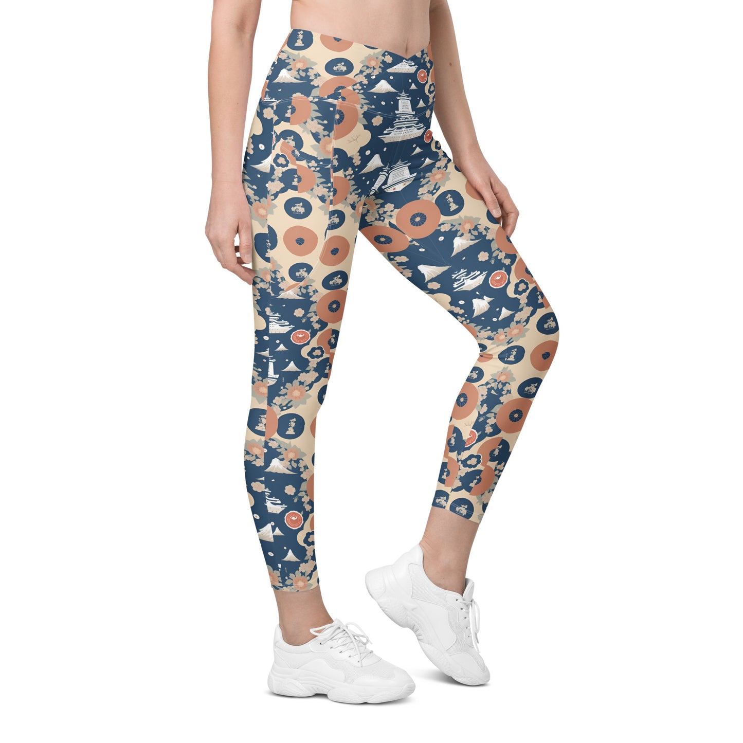 Crossover leggings with pockets