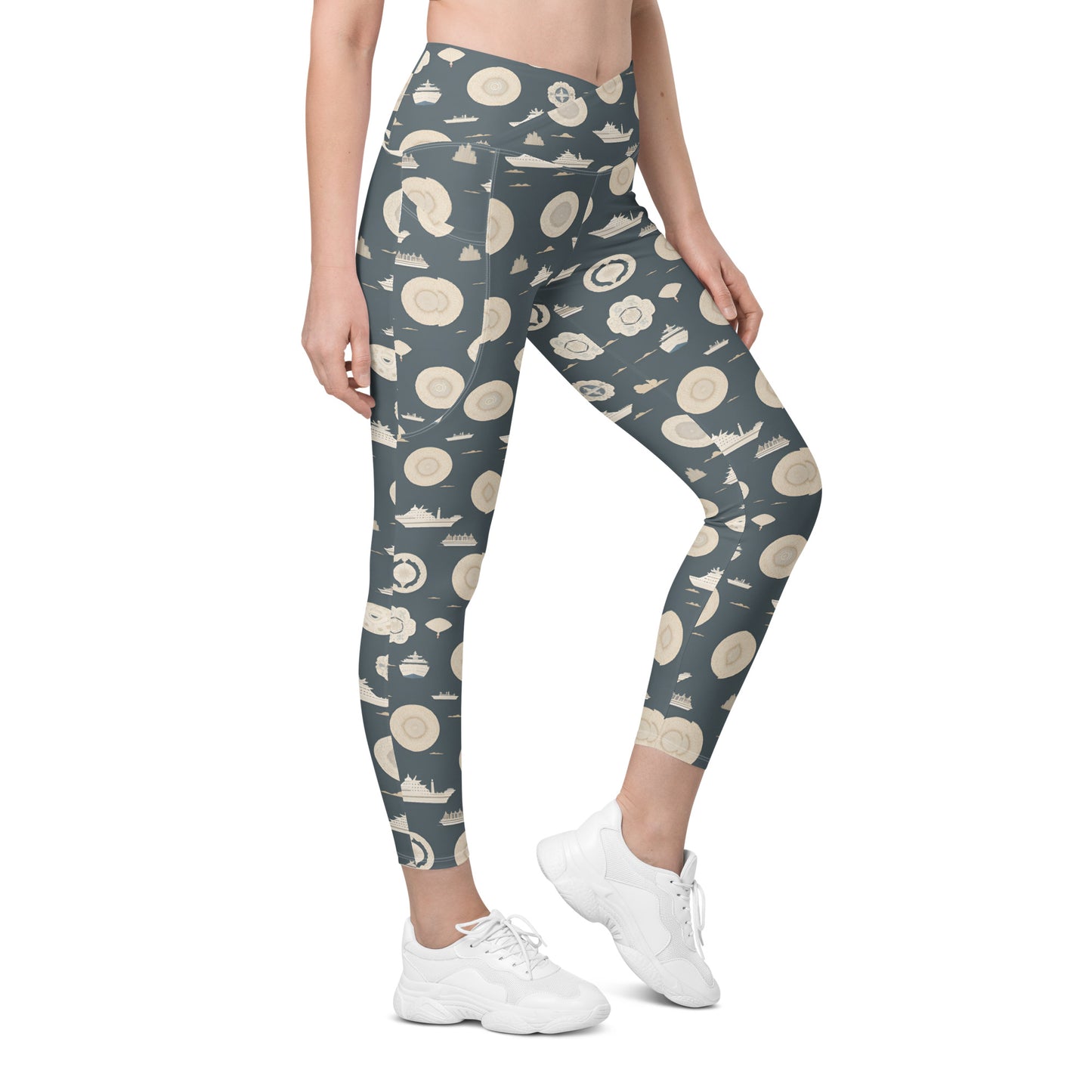 Crossover leggings with pockets