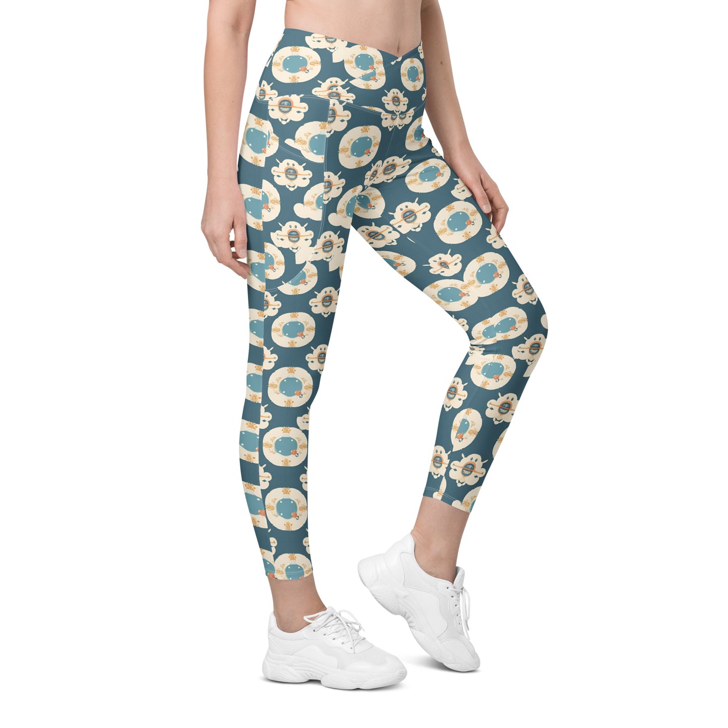 Crossover leggings with pockets