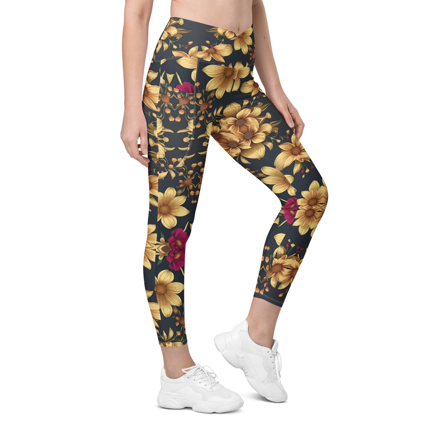 Crossover leggings with pockets