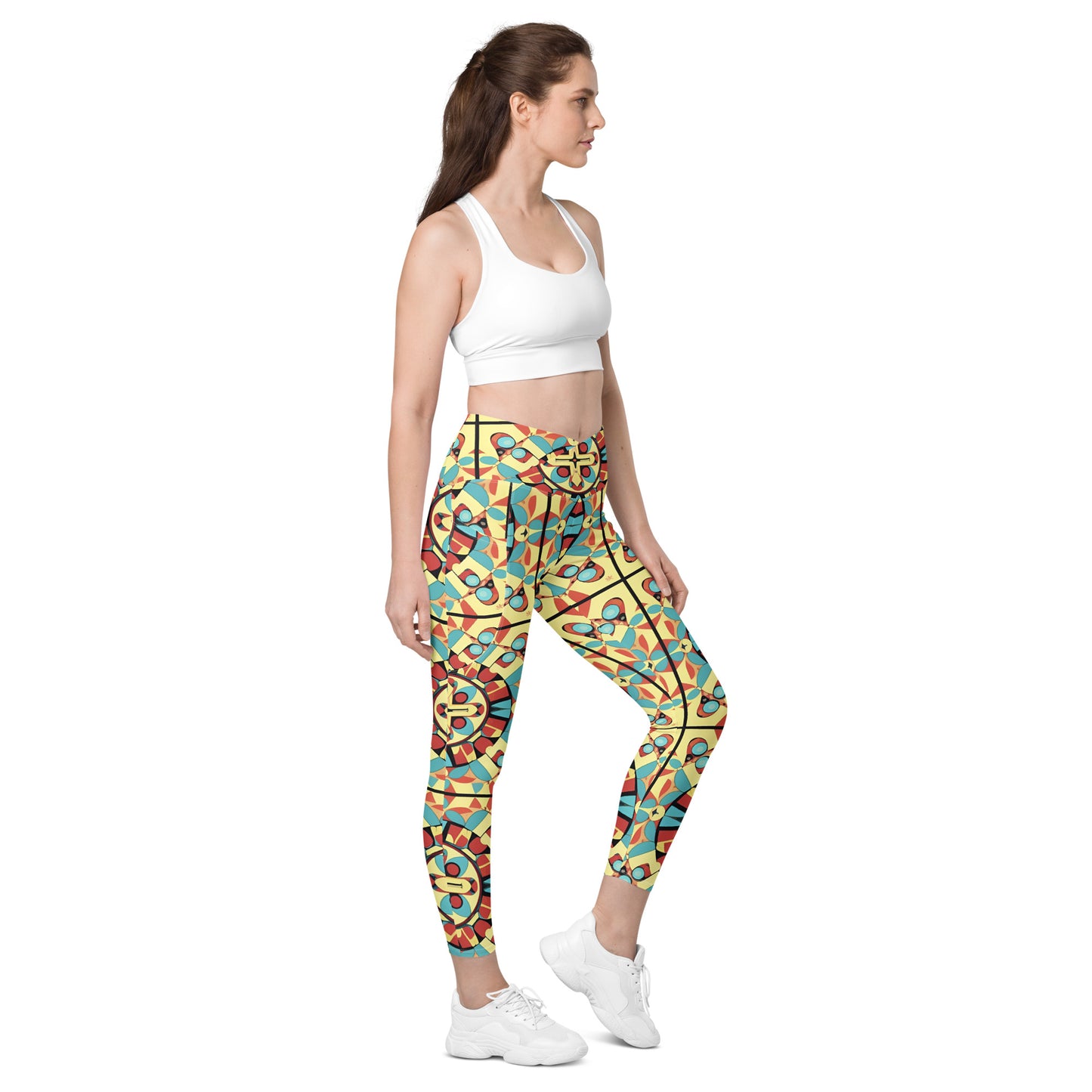 Crossover leggings with pockets