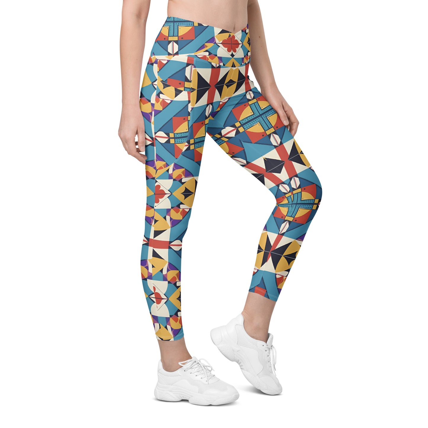 Crossover leggings with pockets