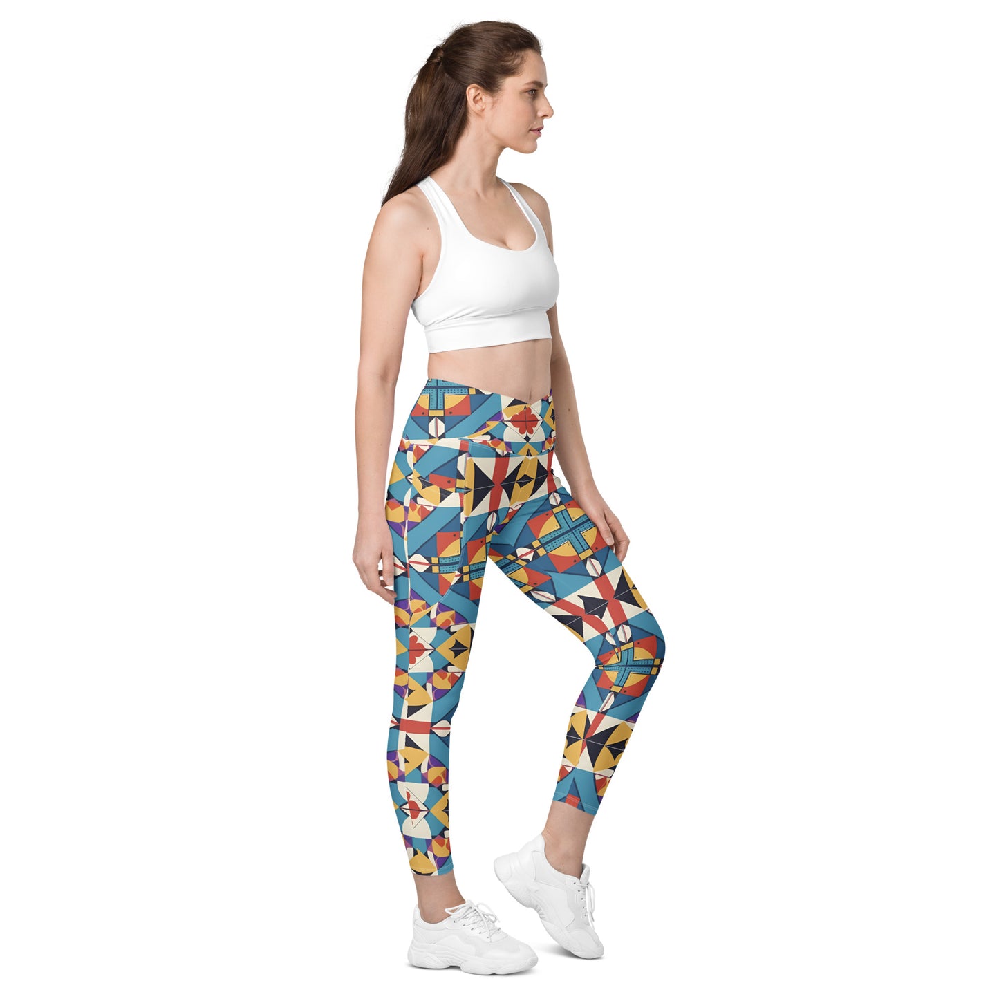 Crossover leggings with pockets